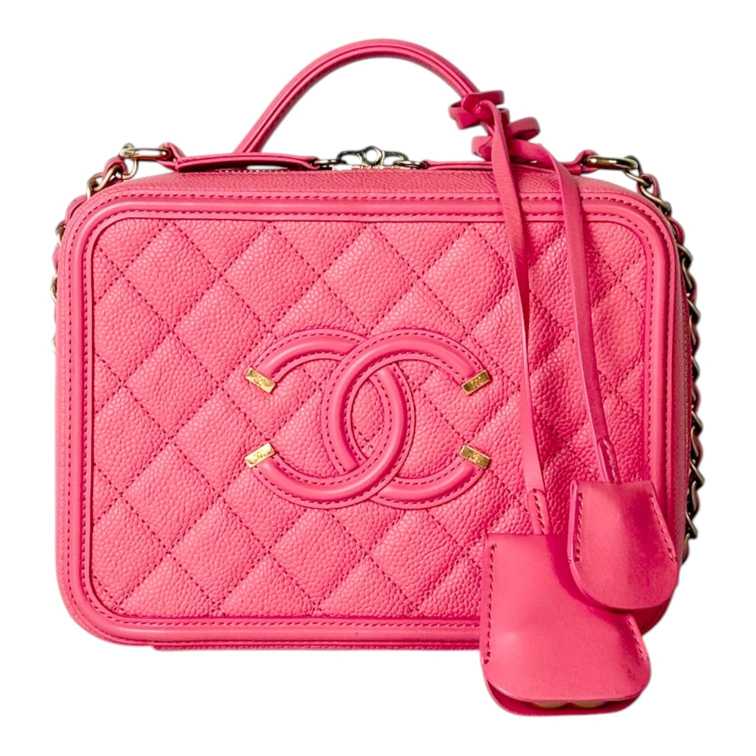 Chanel Pink Vanity Box Bag in Caviar Leather