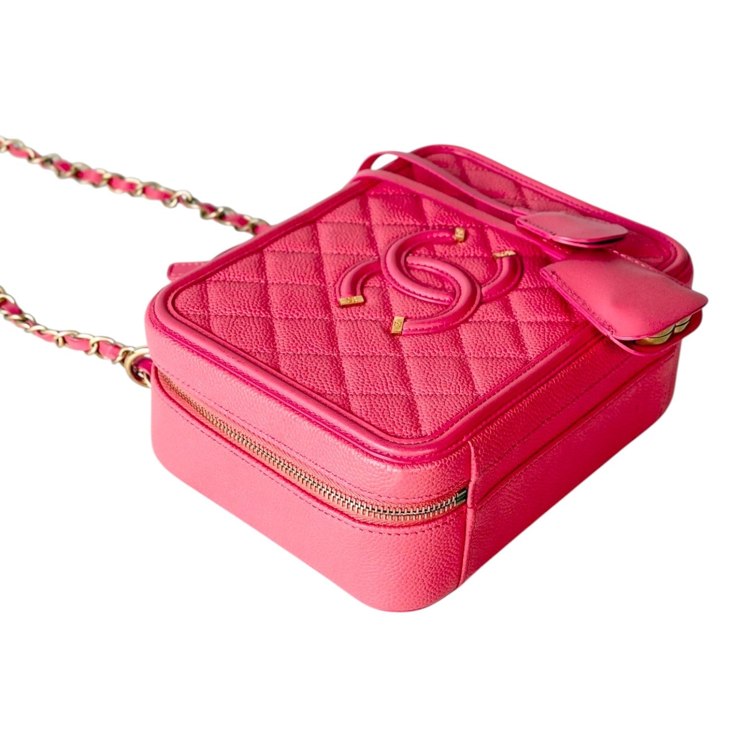 Chanel Pink Vanity Box Bag in Caviar Leather