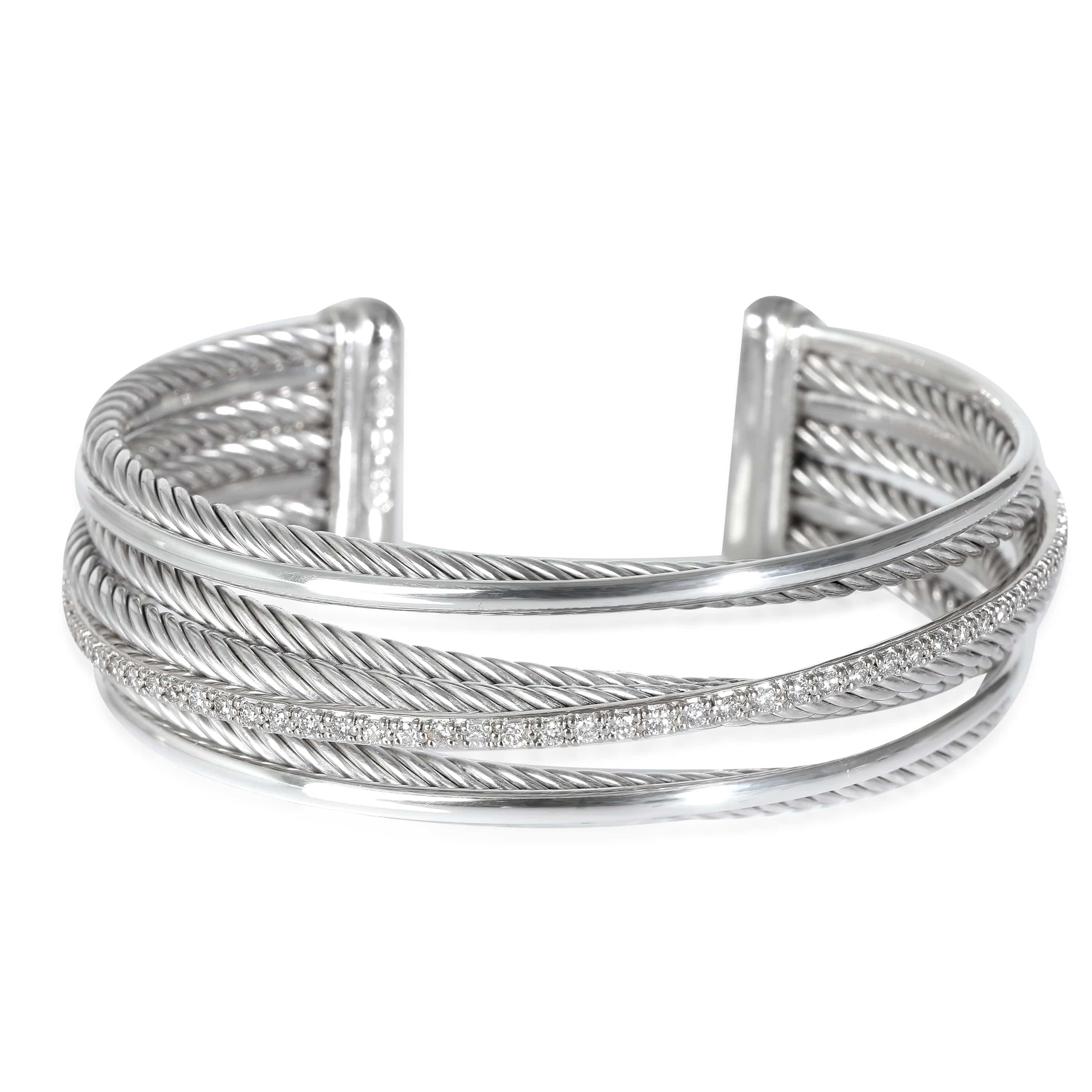 David Yurman Crossover Bracelet in  Sterling Silver 0.65 CTW