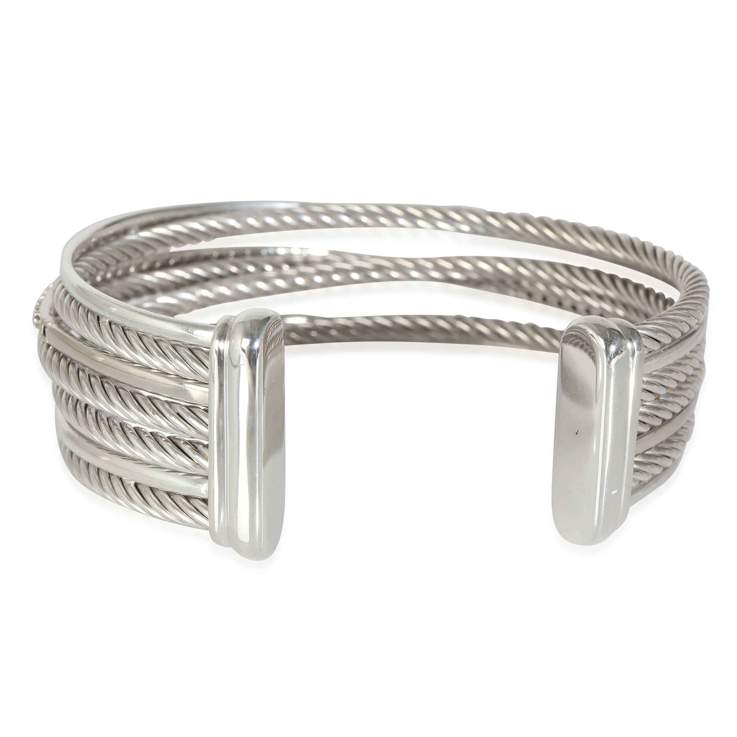 David Yurman Crossover Bracelet in  Sterling Silver 0.65 CTW