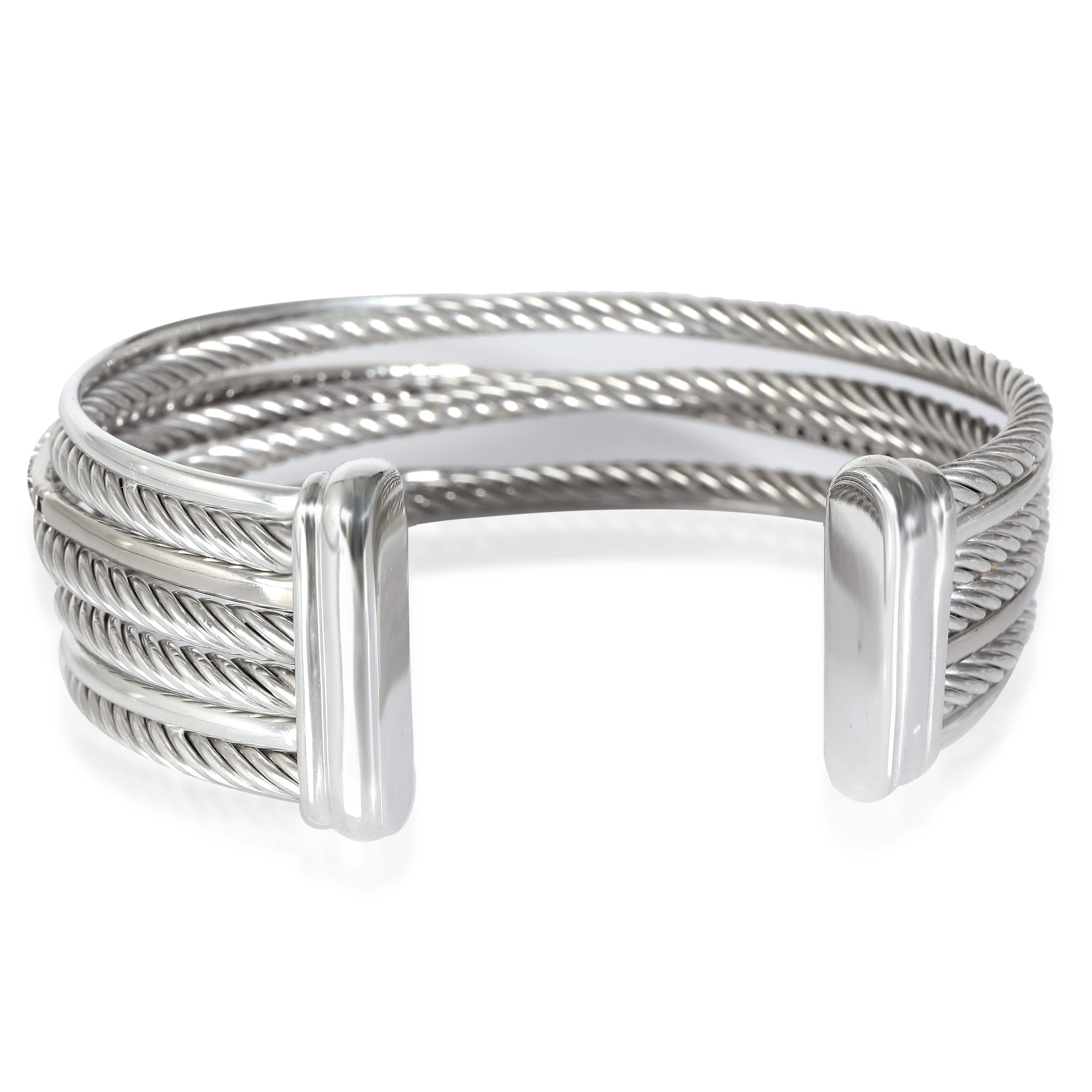 David Yurman Crossover Bracelet in  Sterling Silver 0.65 CTW