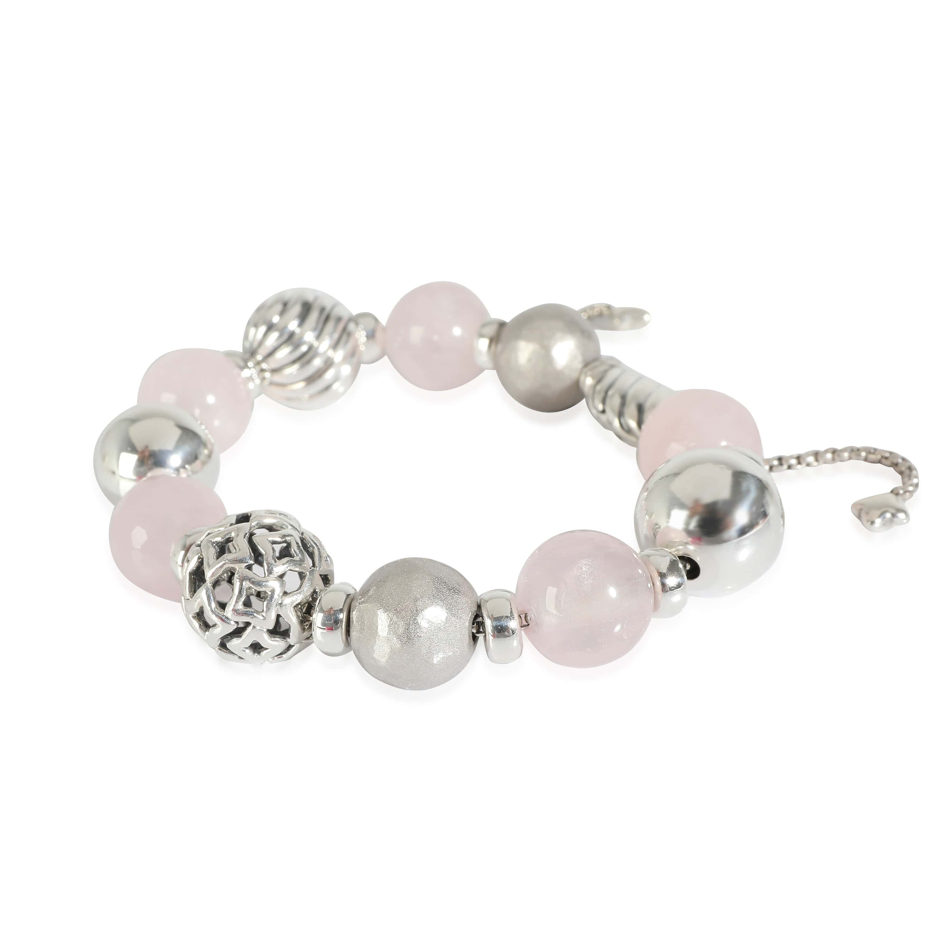 David Yurman David Yurman Elements Bracelet with Rose Quartz in Sterling Silver