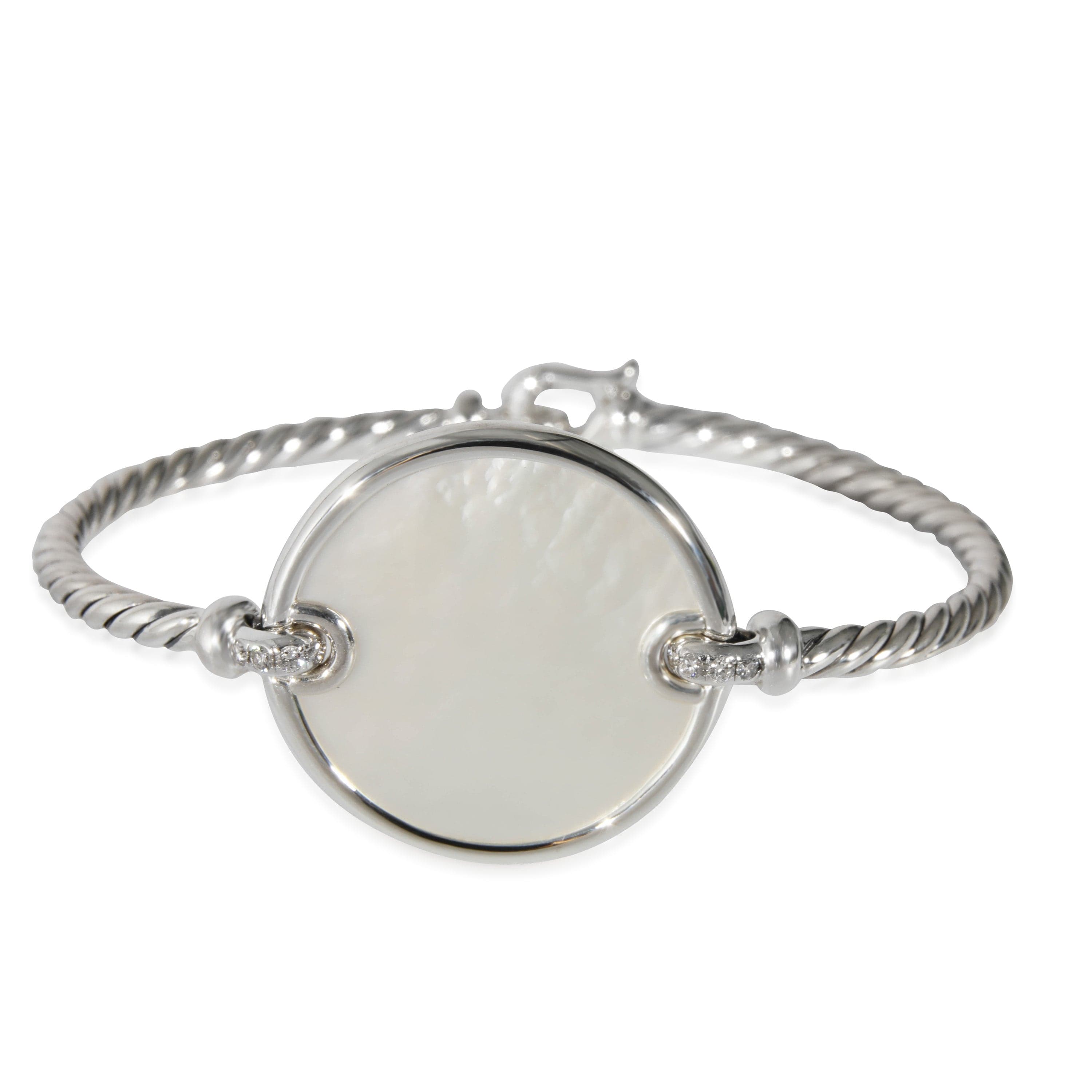 David Yurman David Yurman Elements Mother of Pearl & Diamond Bracelet in Silver 0.07 CTW