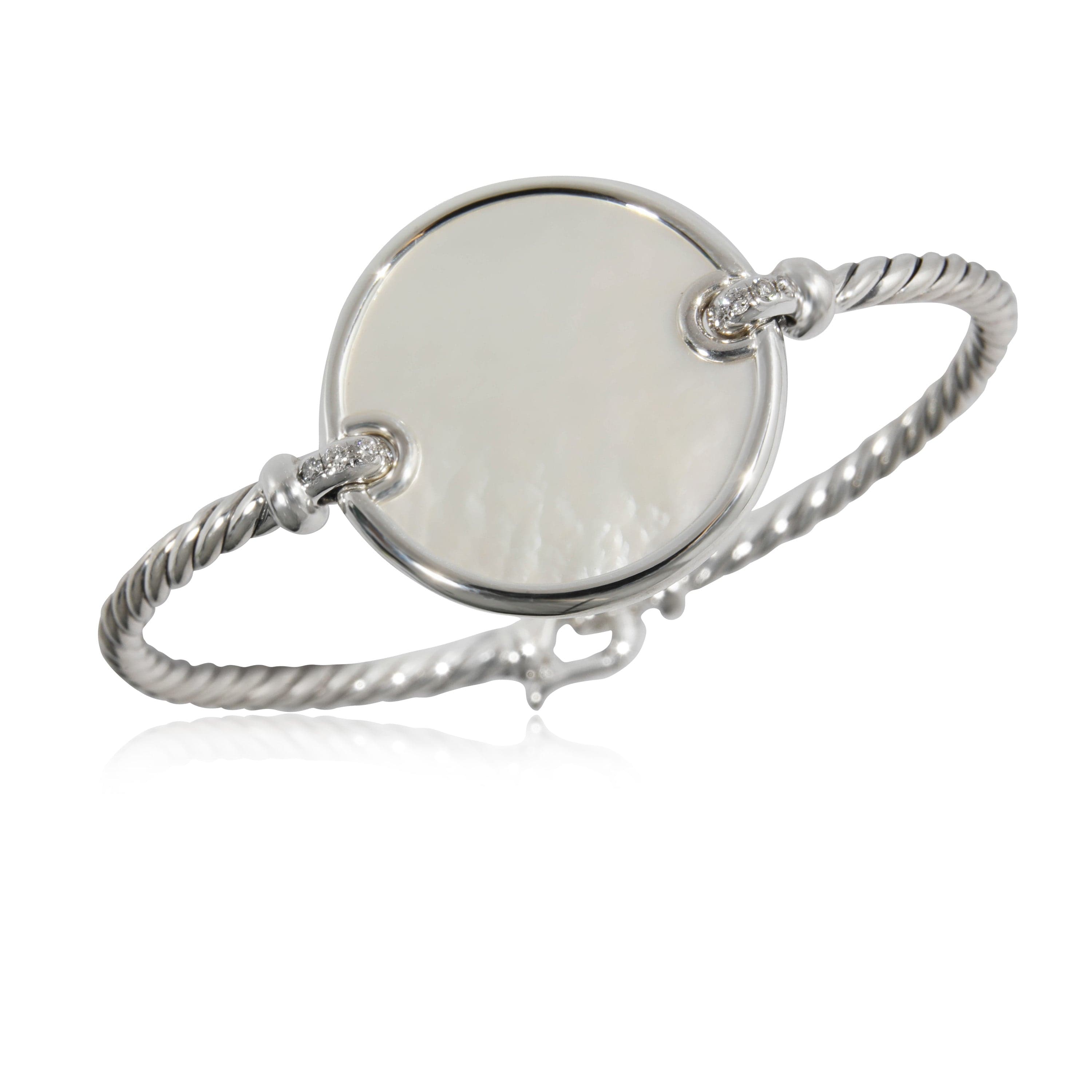 David Yurman David Yurman Elements Mother of Pearl & Diamond Bracelet in Silver 0.07 CTW