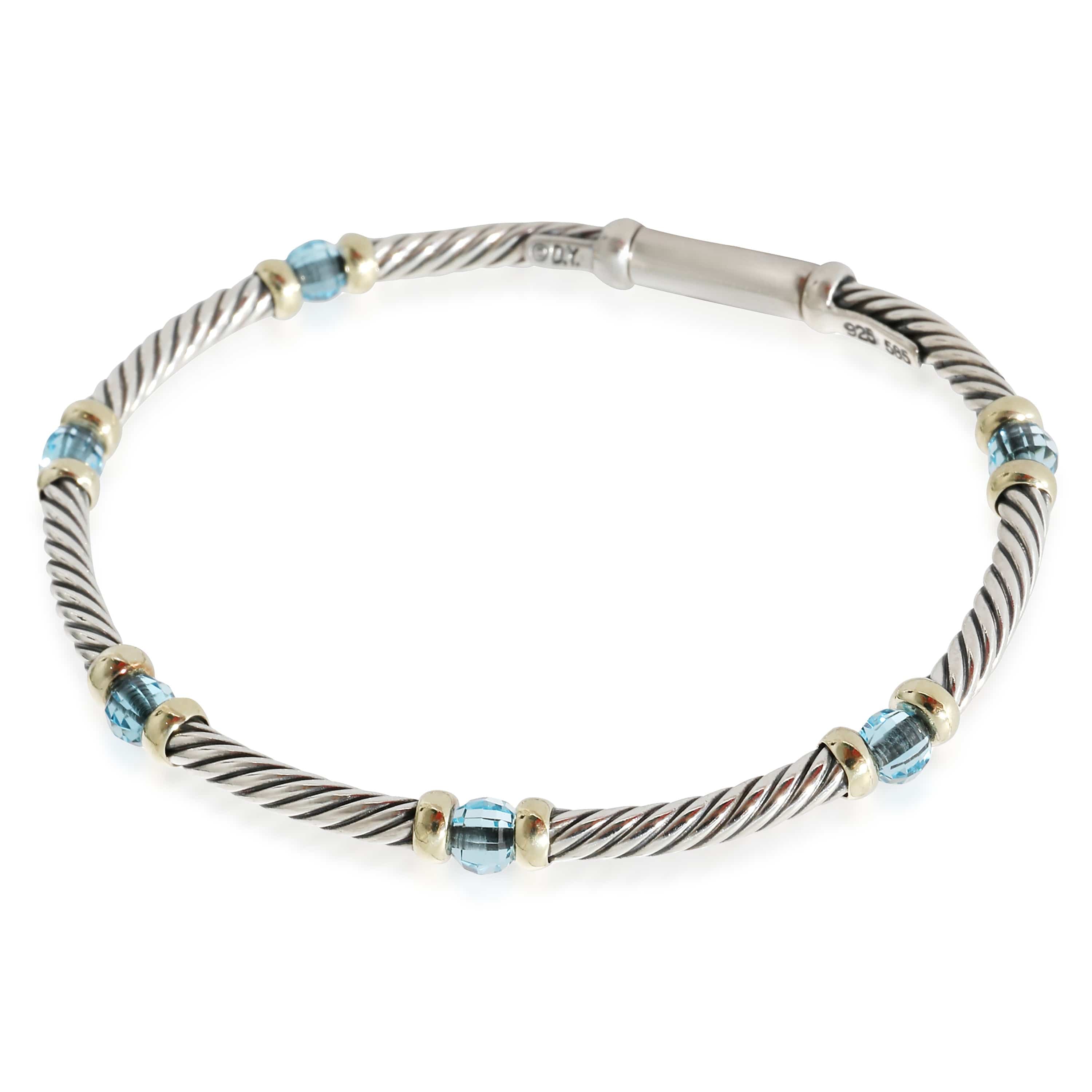 David Yurman David Yurman Hampton Blue Topaz Bracelet in 18k Yellow Gold/Sterling Silver