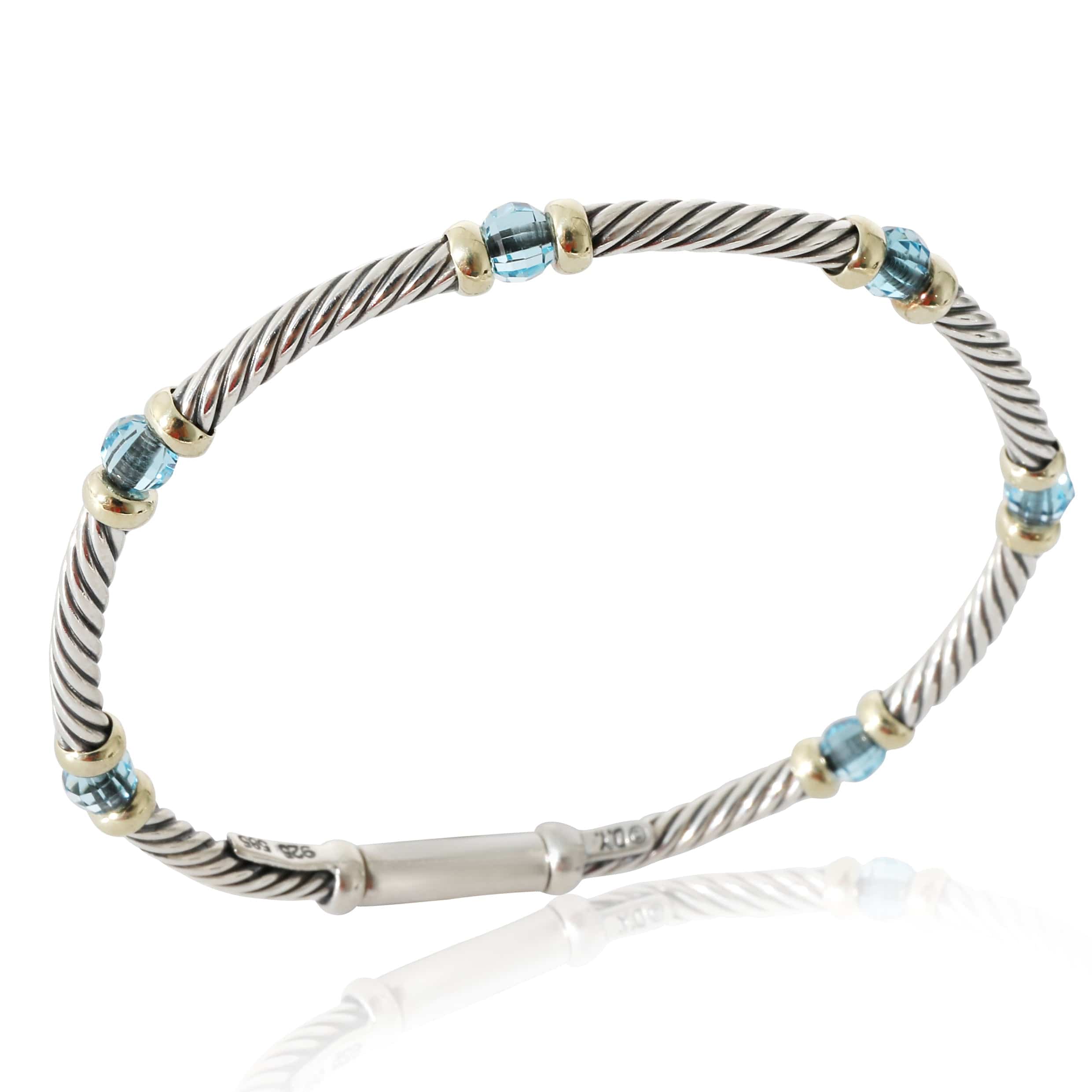 David Yurman David Yurman Hampton Blue Topaz Bracelet in 18k Yellow Gold/Sterling Silver