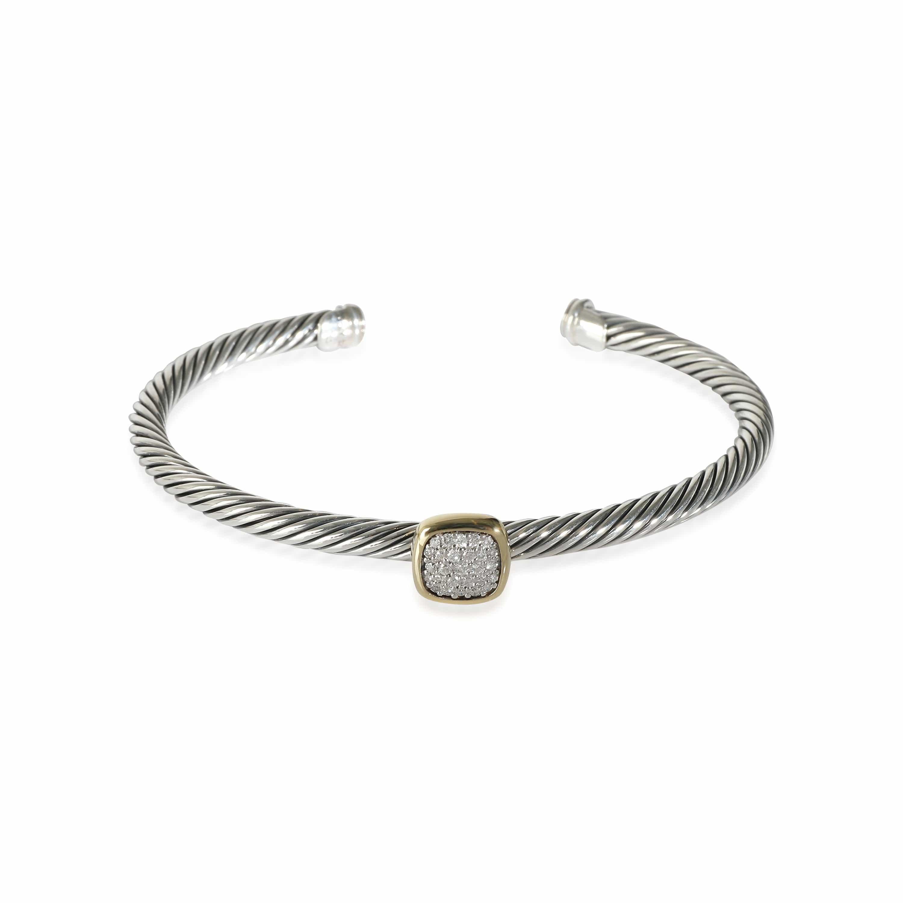 David Yurman David Yurman Noblesse Cable Diamond Cuff  18K Gold/Sterling Silver 0.27 CTW