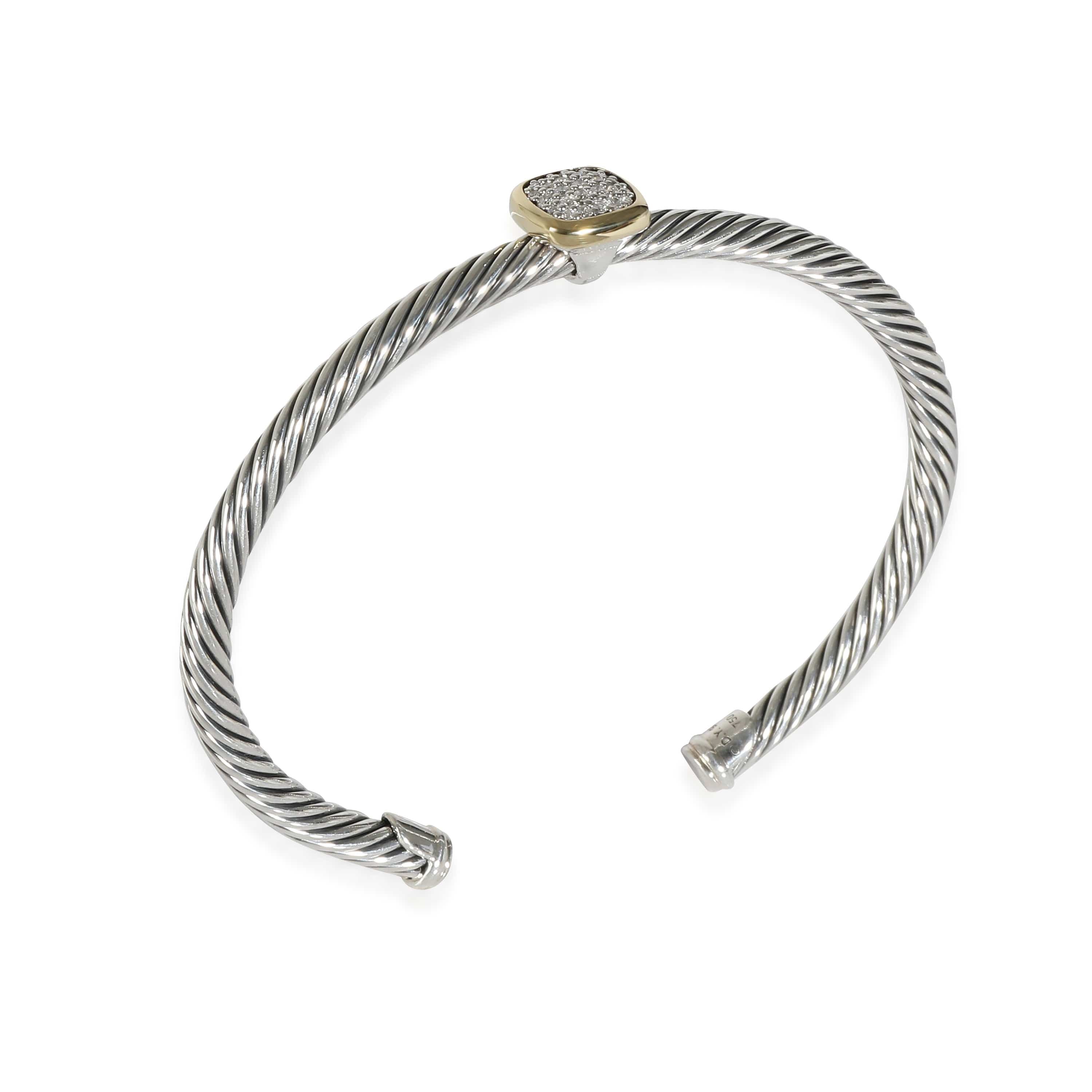 David Yurman David Yurman Noblesse Cable Diamond Cuff  18K Gold/Sterling Silver 0.27 CTW