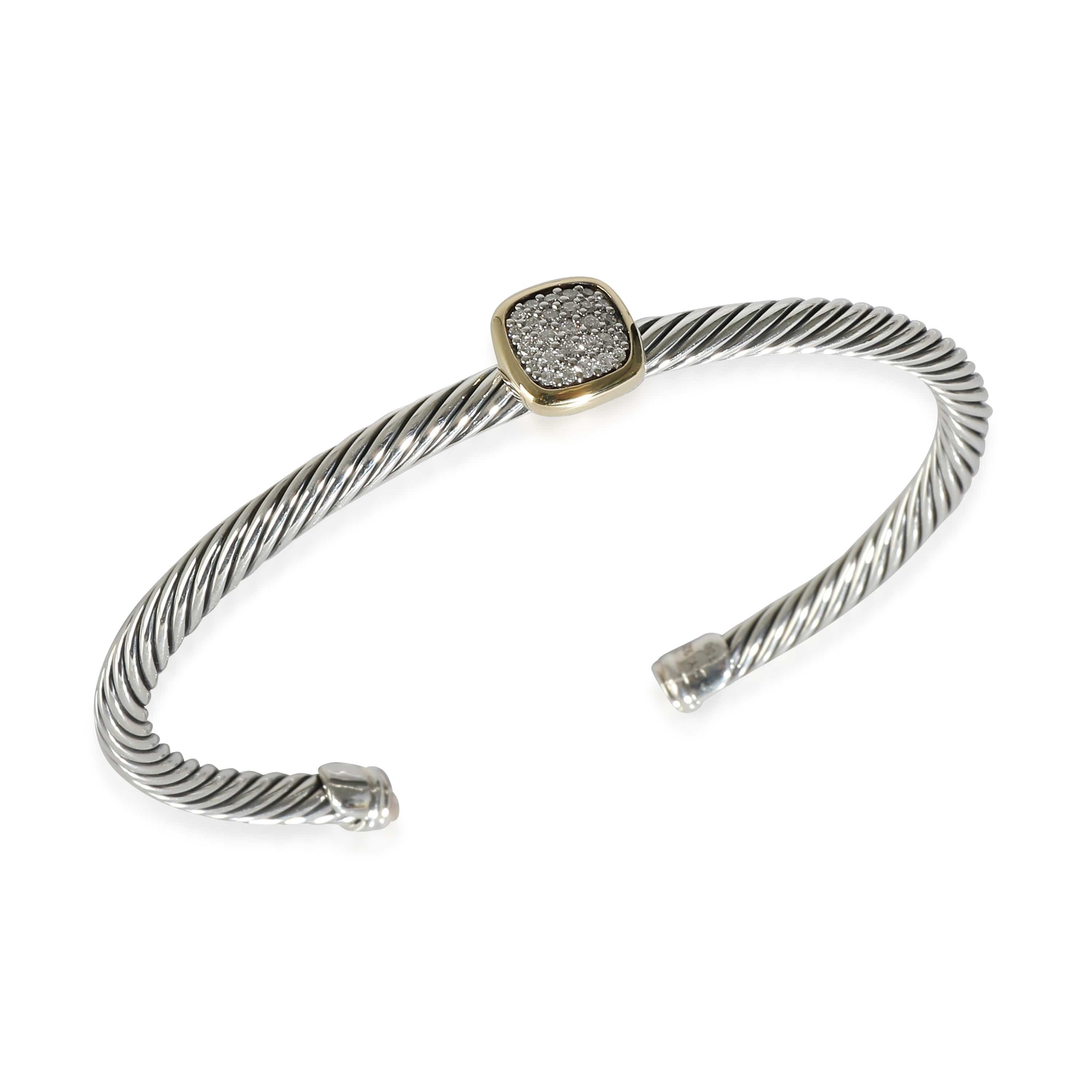 David Yurman David Yurman Noblesse Cable Diamond Cuff  18K Gold/Sterling Silver 0.27 CTW