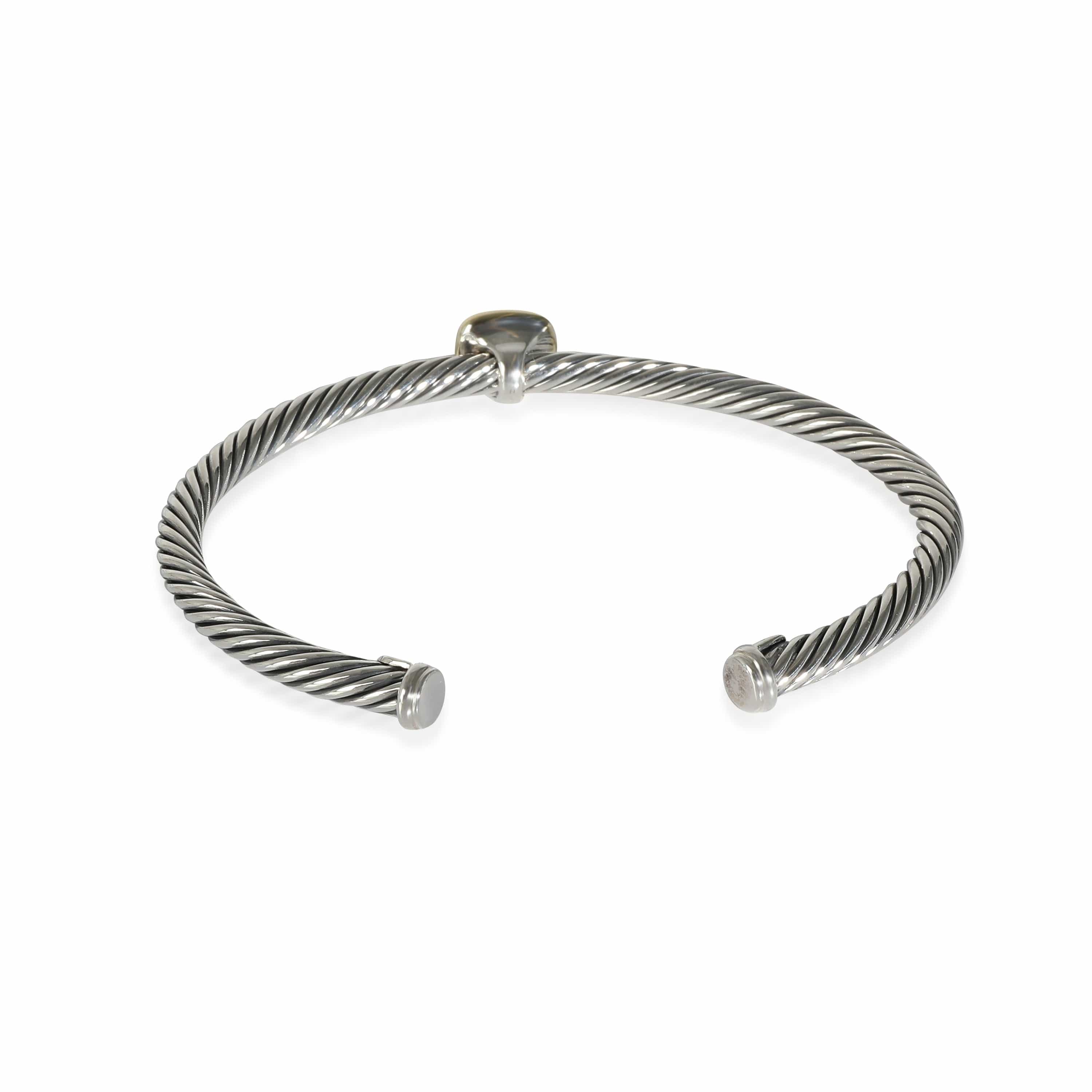 David Yurman David Yurman Noblesse Cable Diamond Cuff  18K Gold/Sterling Silver 0.27 CTW