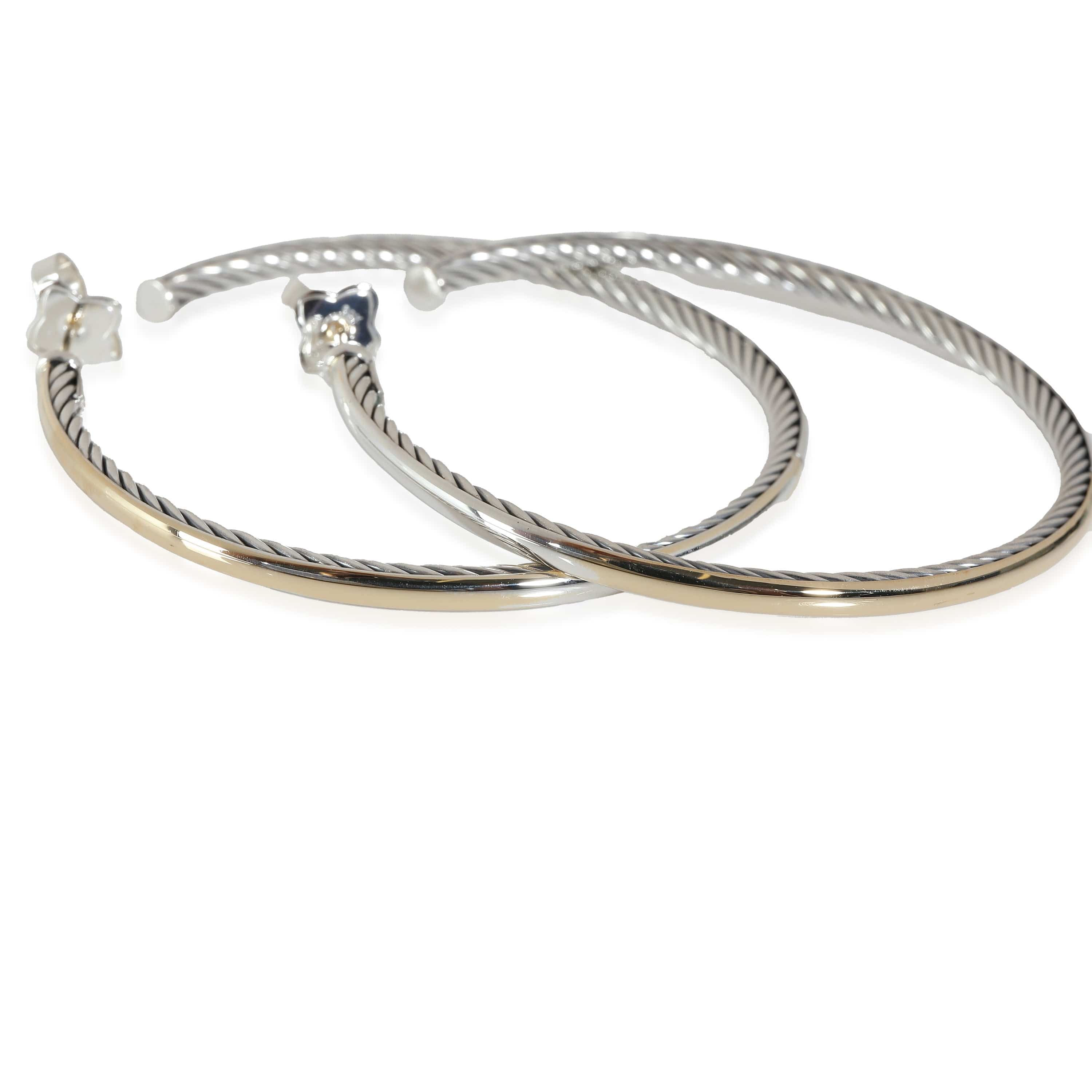 David Yurman Crossover Earrings in 18k Yellow Gold/Sterling Silver