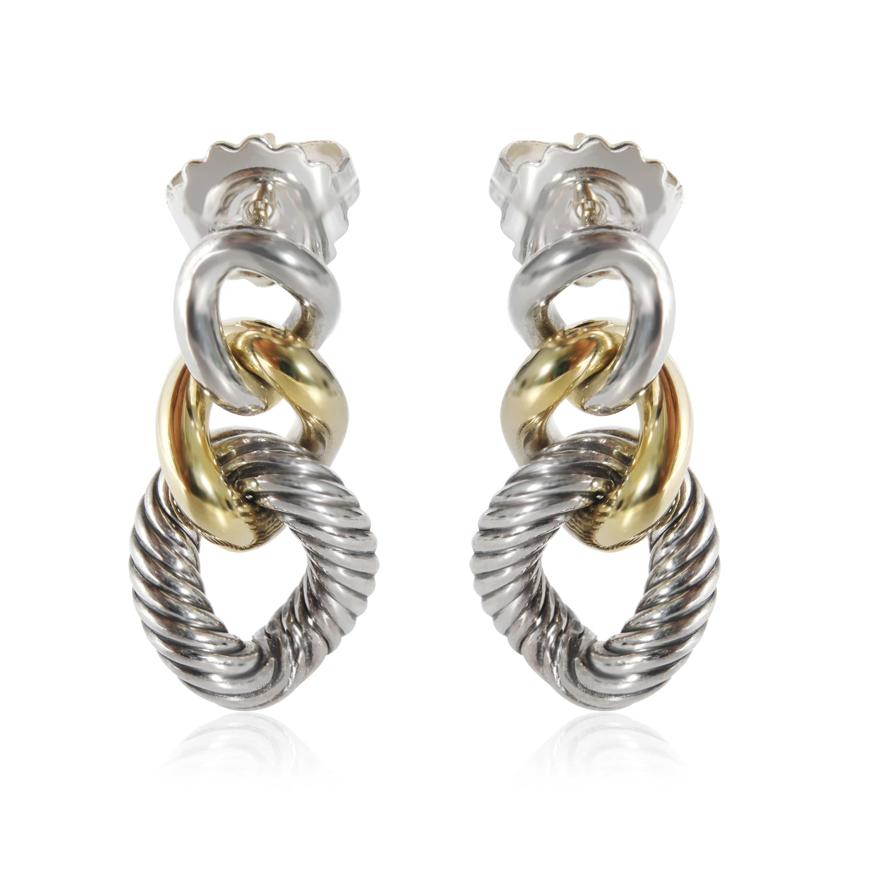 David Yurman David Yurman Belmont Curb Link Drop Earrings in SS/ 18K Gold