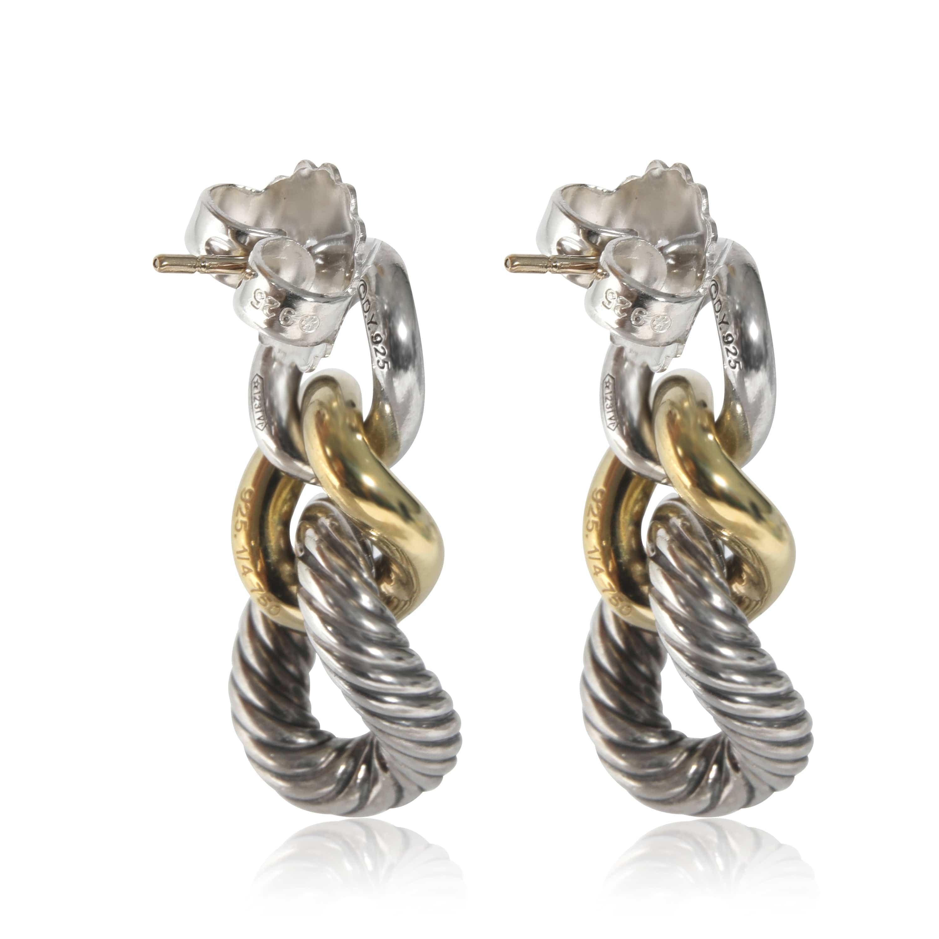 David Yurman David Yurman Belmont Curb Link Drop Earrings in SS/ 18K Gold