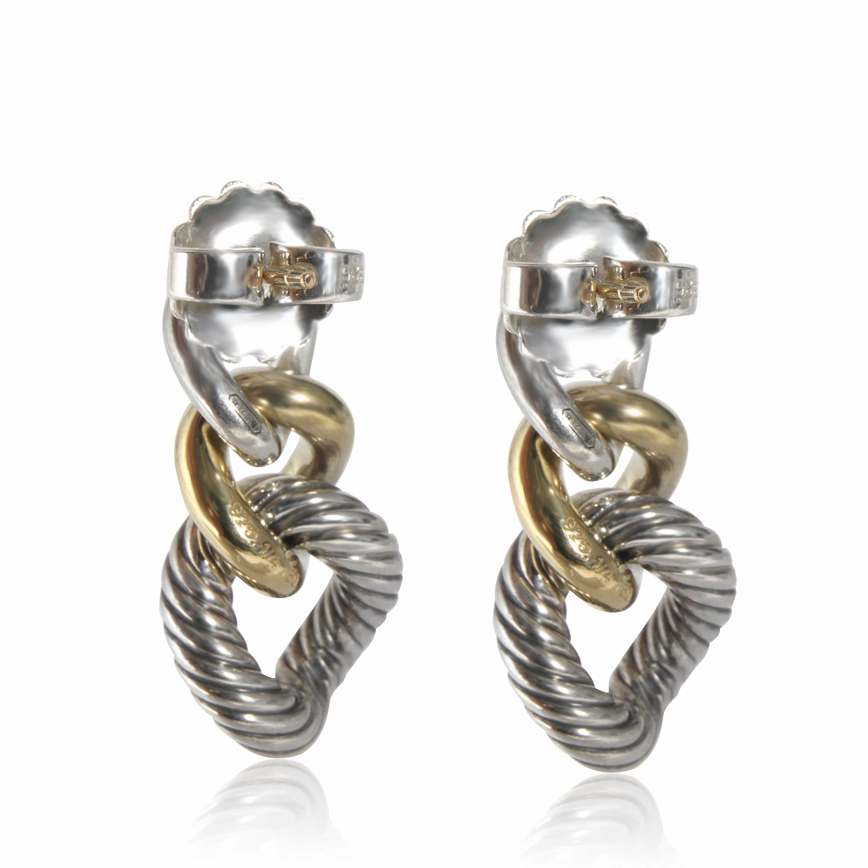 David Yurman David Yurman Belmont Curb Link Drop Earrings in SS/ 18K Gold