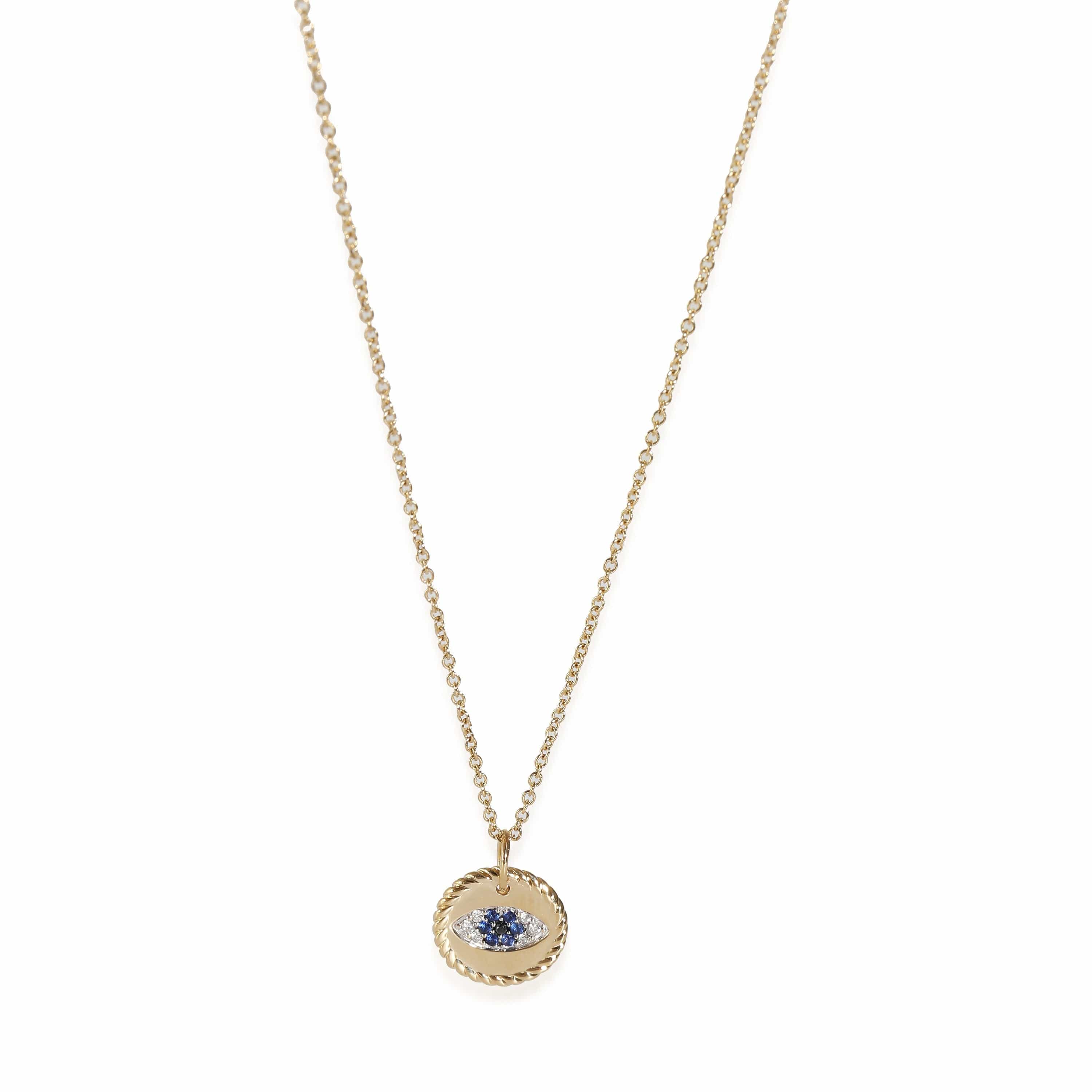 David Yurman David Yurman Cable Collectibles Evil Eye Pendant in 18K Yellow Gold