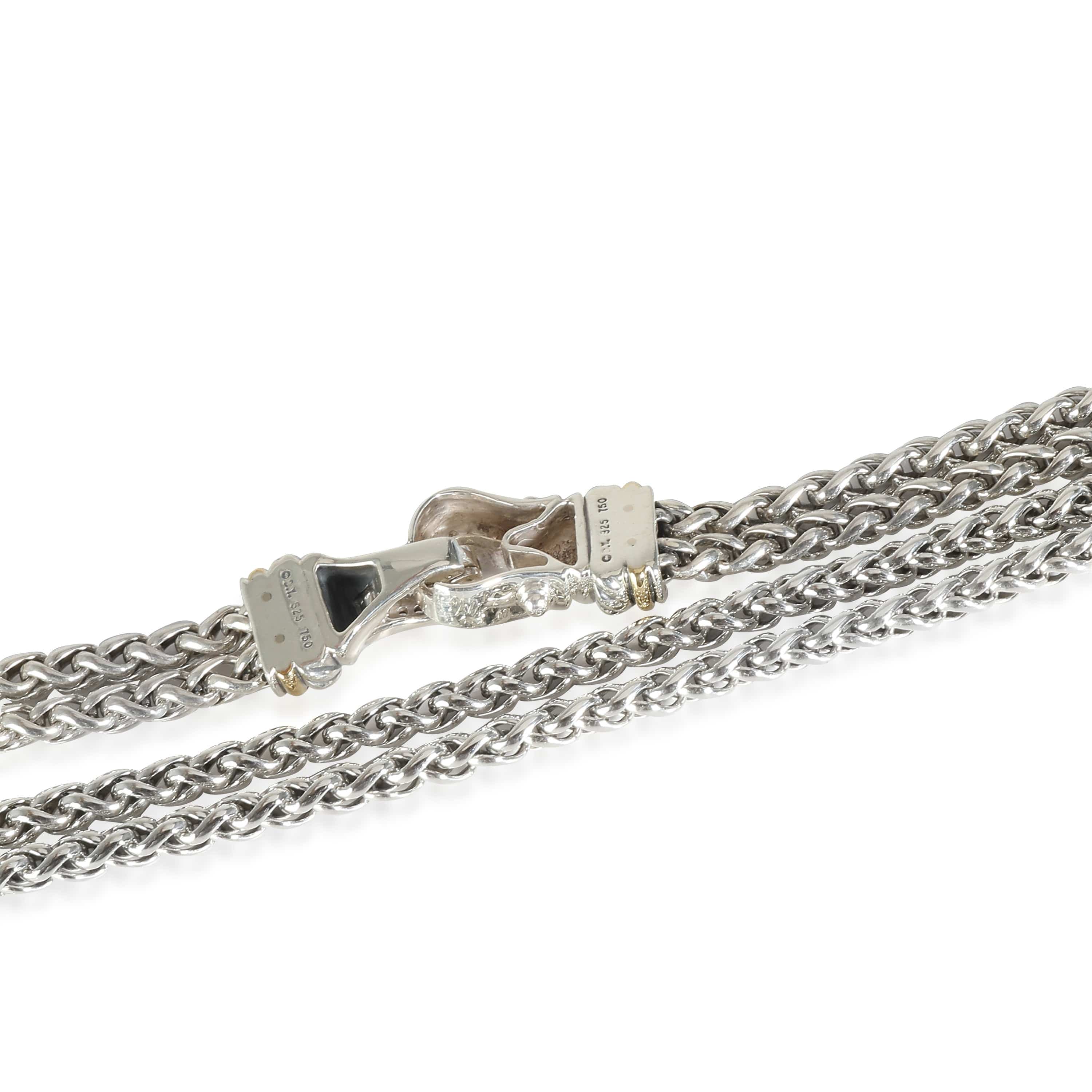 David Yurman Wheat Chain Necklace in Sterling Silver 0.23 CTW