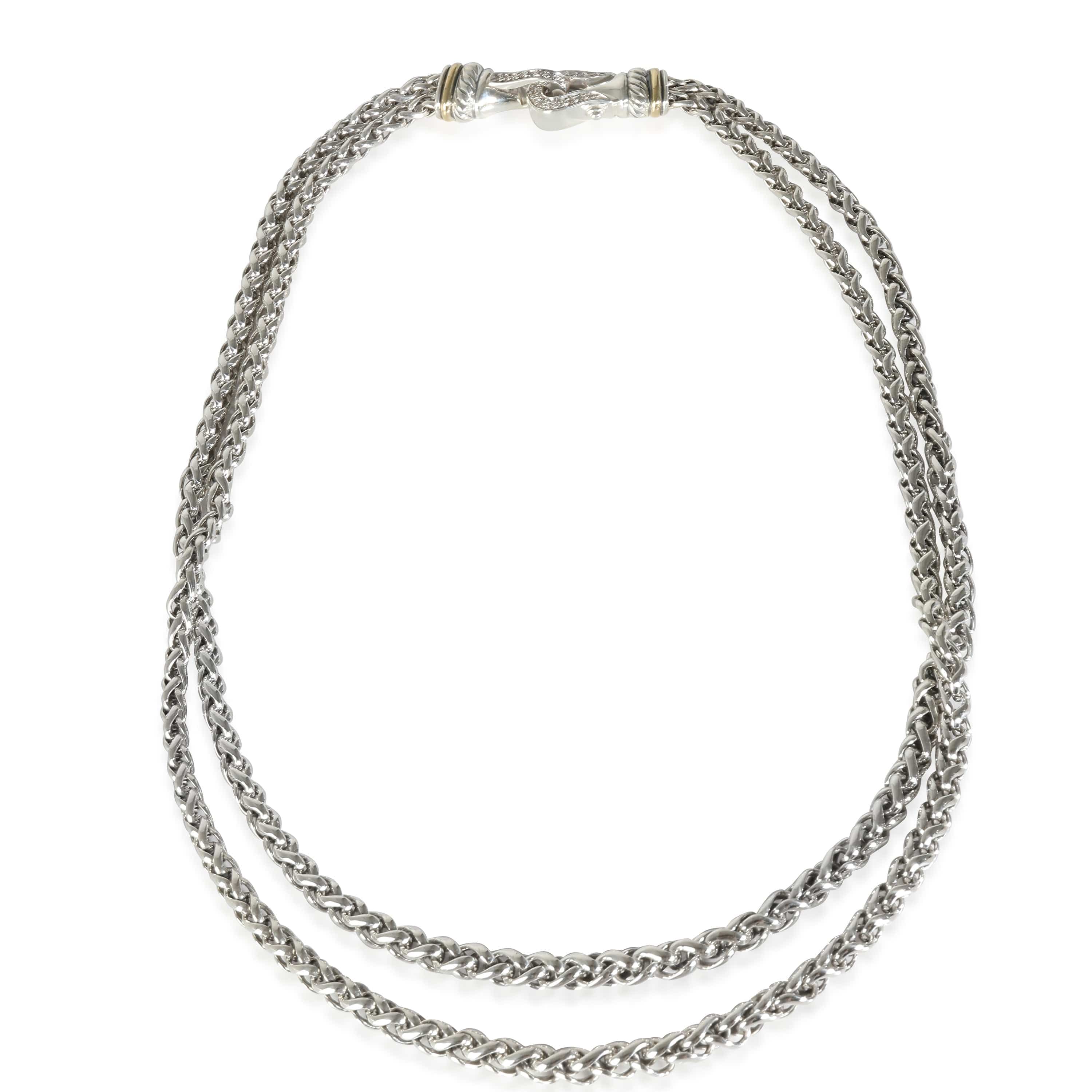 David Yurman Wheat Chain Necklace in Sterling Silver 0.23 CTW