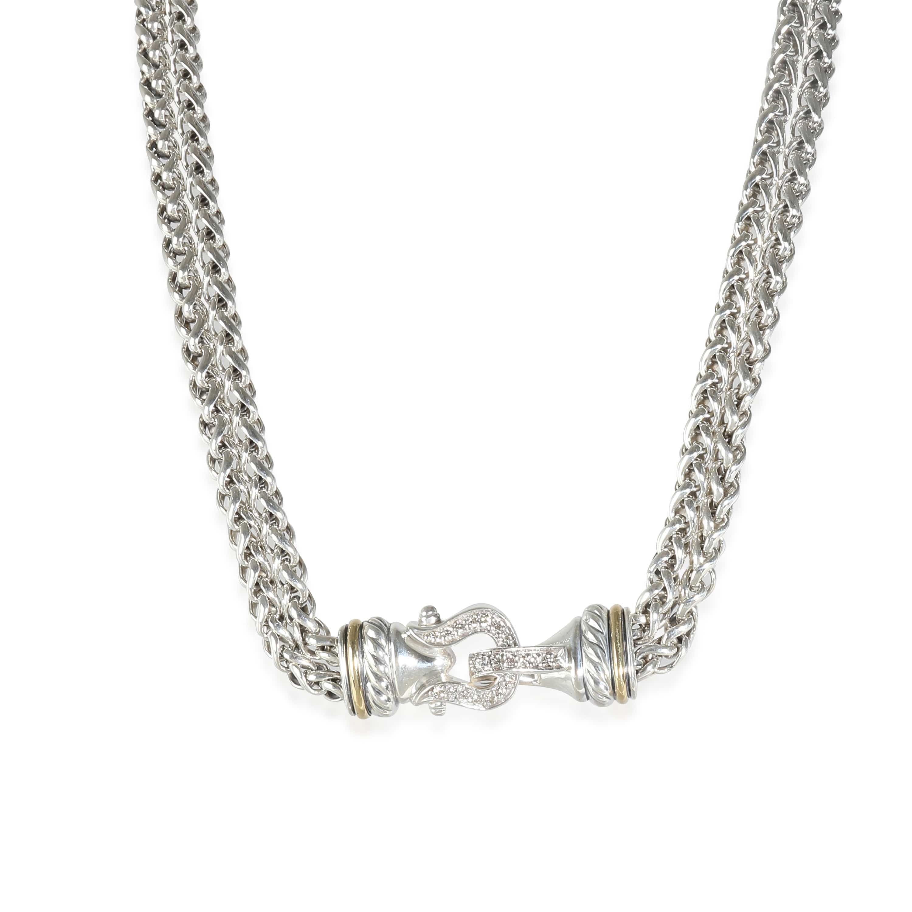 David Yurman Wheat Chain Necklace in Sterling Silver 0.23 CTW