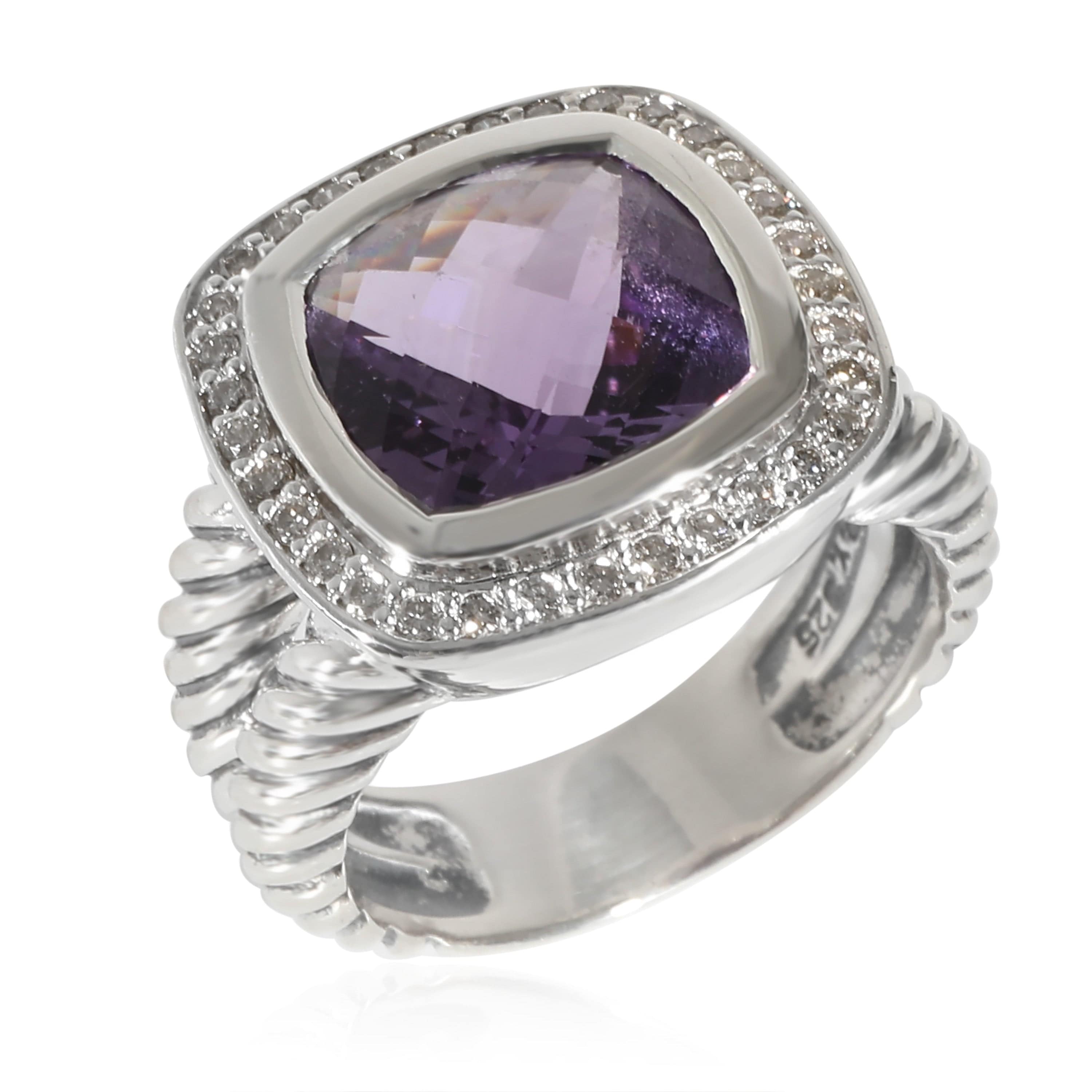 David Yurman David Yurman Albion Amethyst & Diamond Ring in  Sterling Silver 0.25 CTW