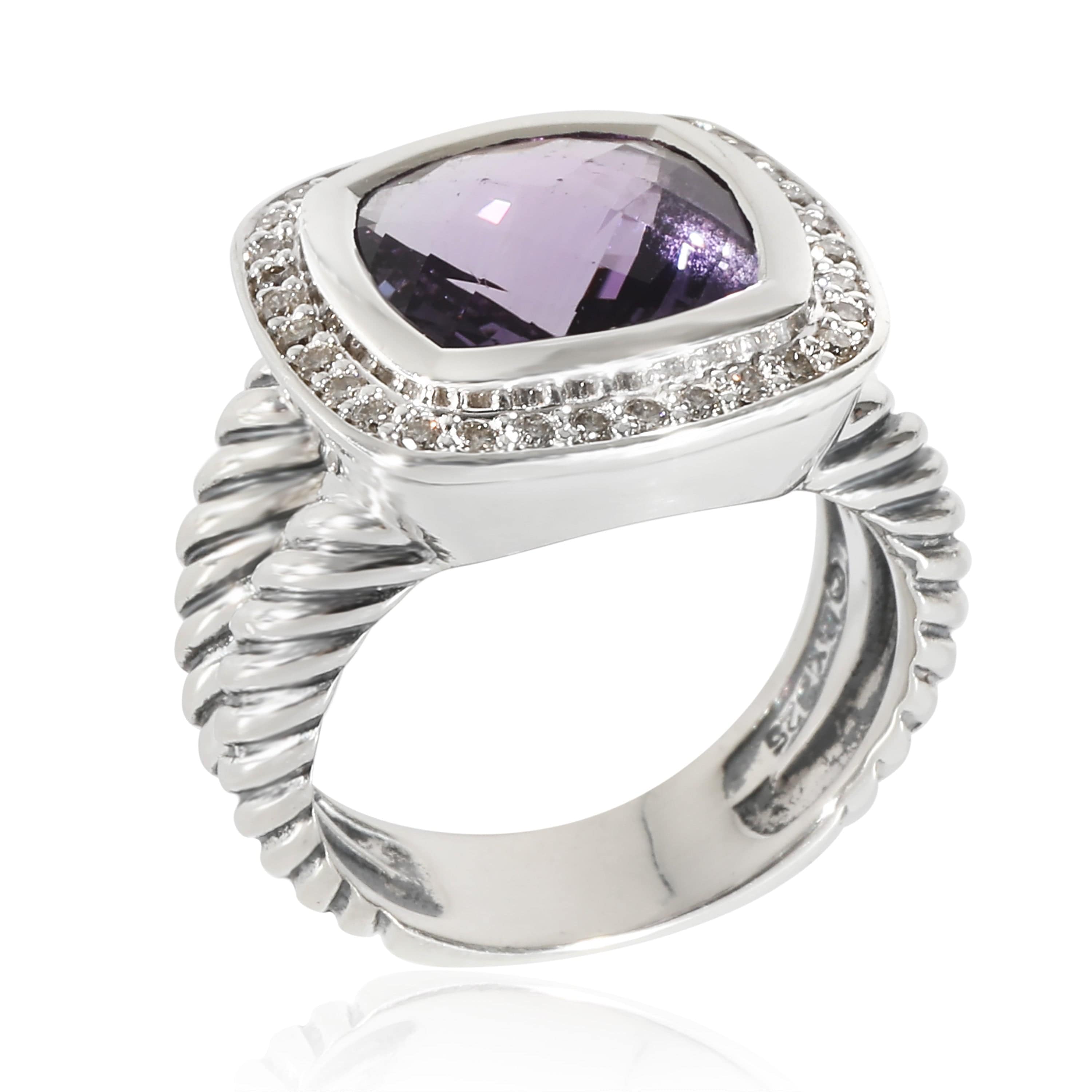 David Yurman David Yurman Albion Amethyst & Diamond Ring in  Sterling Silver 0.25 CTW