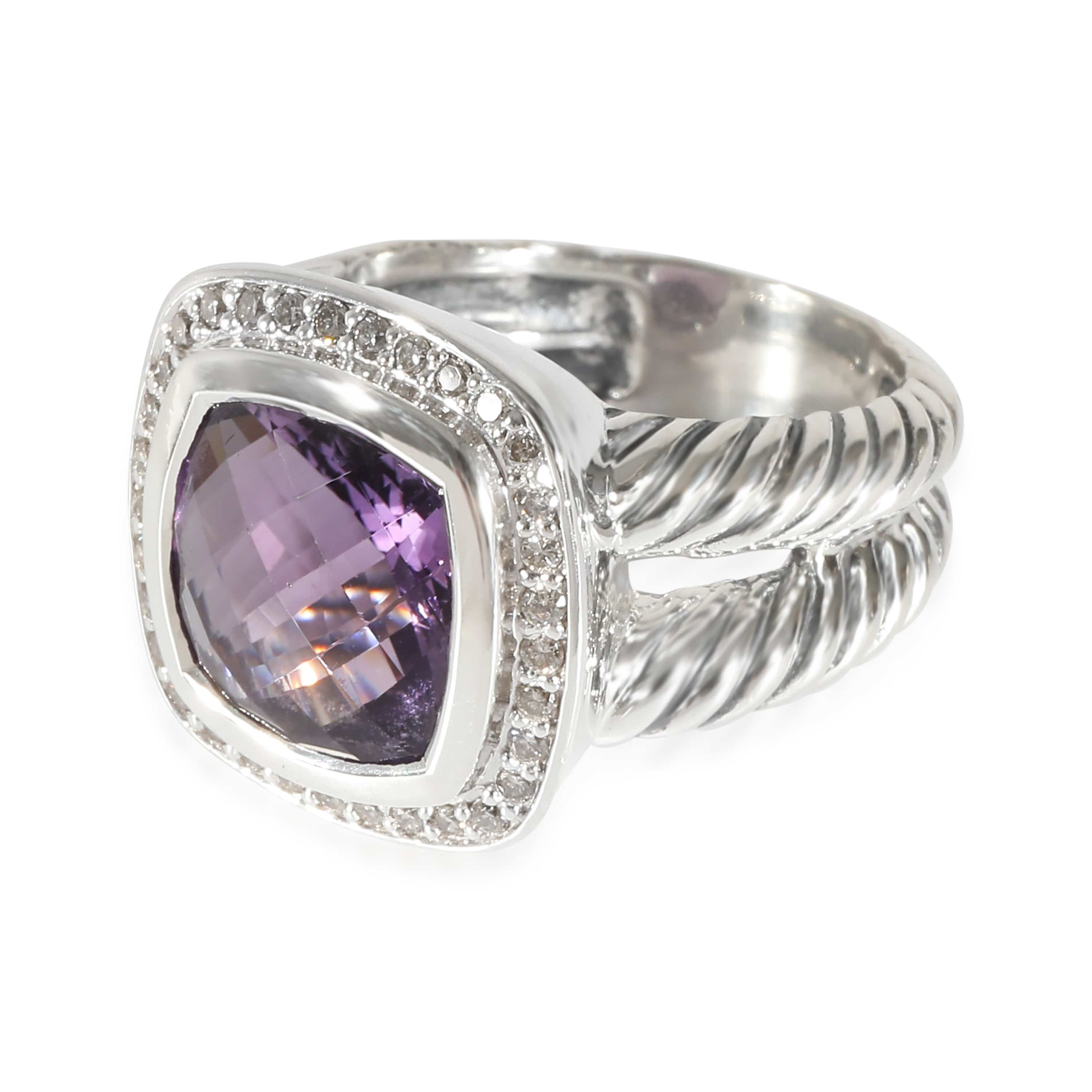 David Yurman David Yurman Albion Amethyst & Diamond Ring in  Sterling Silver 0.25 CTW