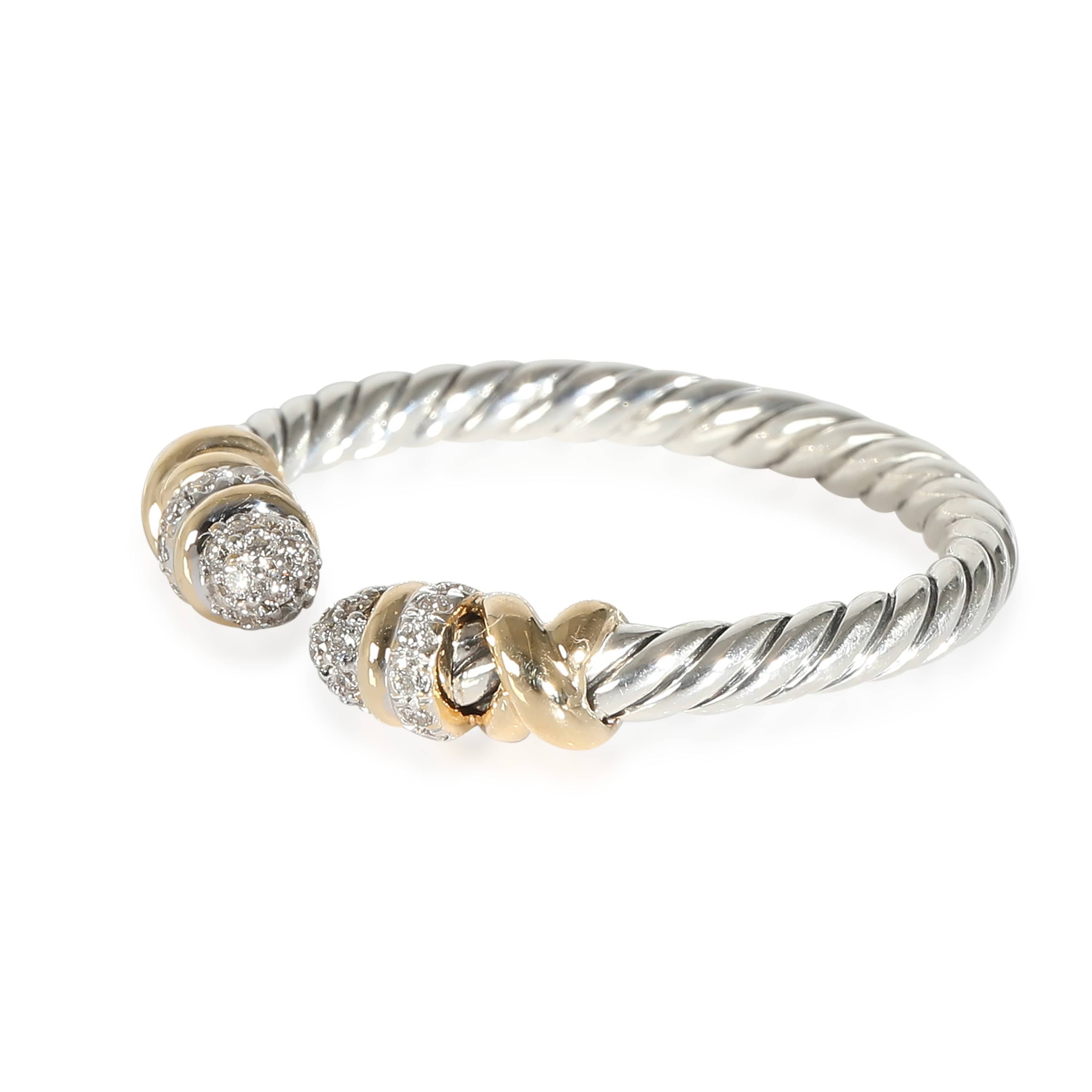 David Yurman David Yurman Petite Helena Ring in 18k Yellow Gold/Sterling Silver 0.16 CTW