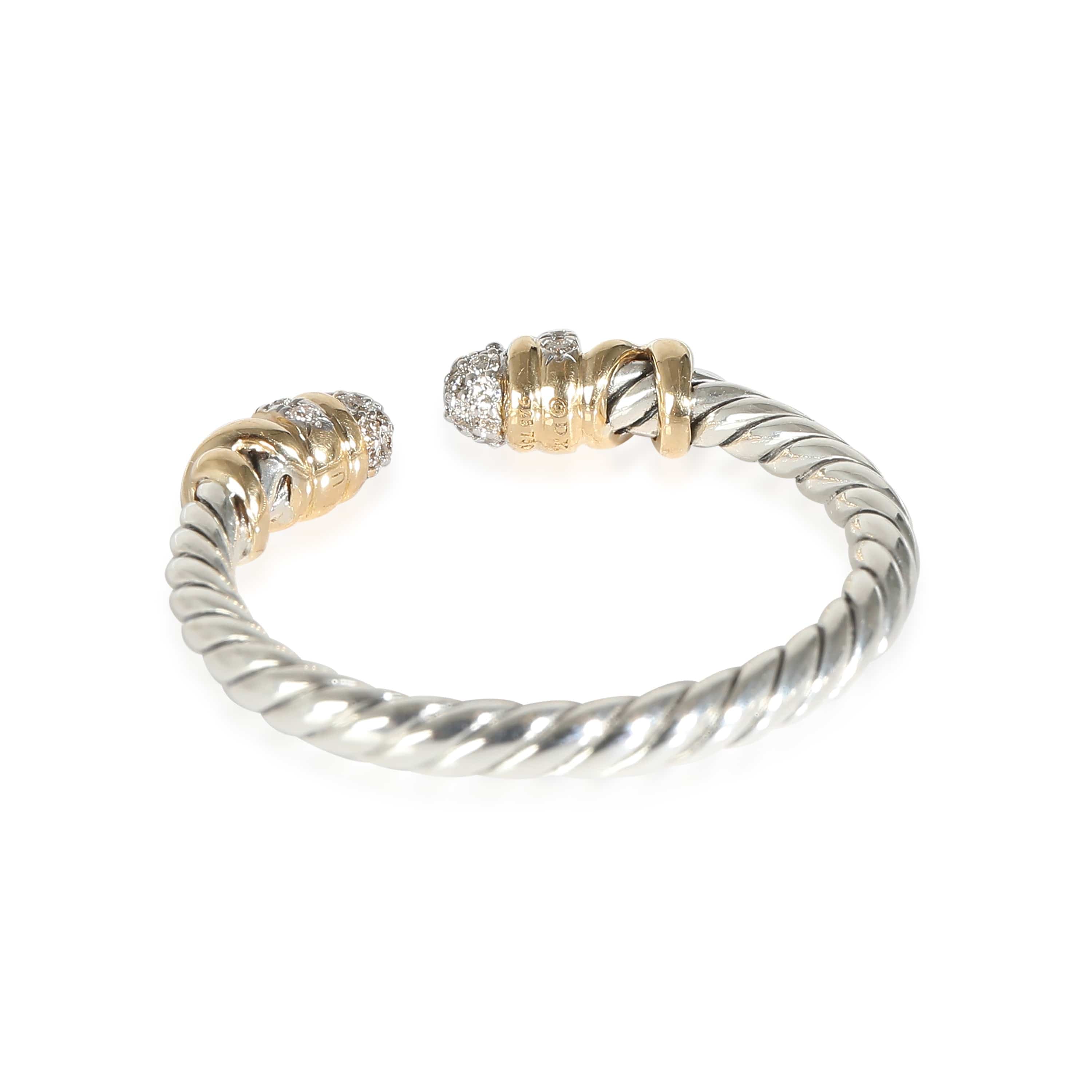 David Yurman David Yurman Petite Helena Ring in 18k Yellow Gold/Sterling Silver 0.16 CTW