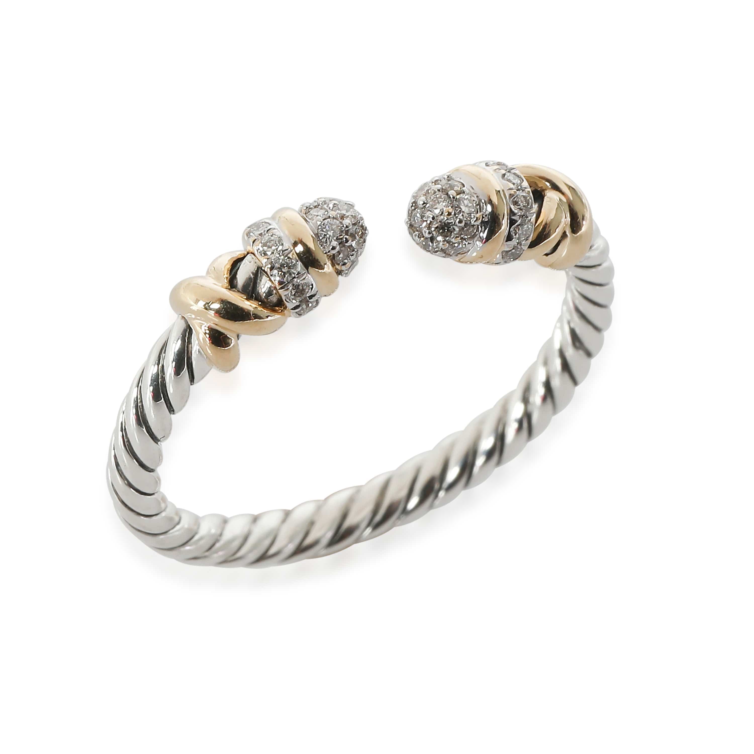 David Yurman David Yurman Petite Helena Ring in 18k Yellow Gold/Sterling Silver 0.16 CTW