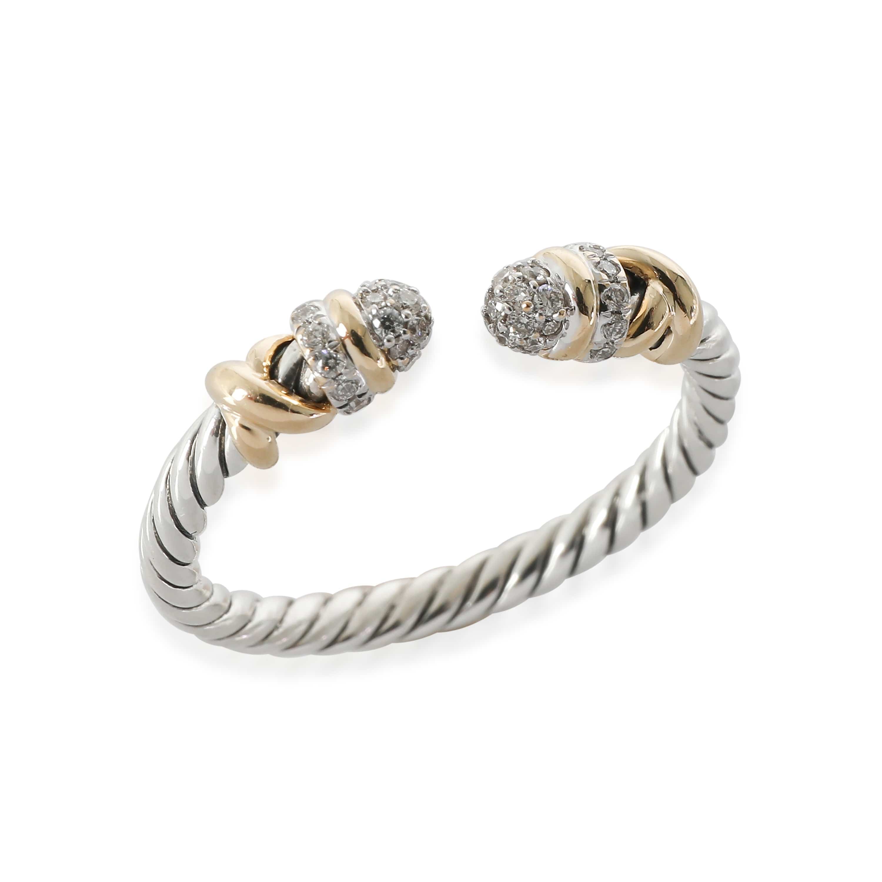 David Yurman David Yurman Petite Helena Ring in 18k Yellow Gold/Sterling Silver 0.16 CTW