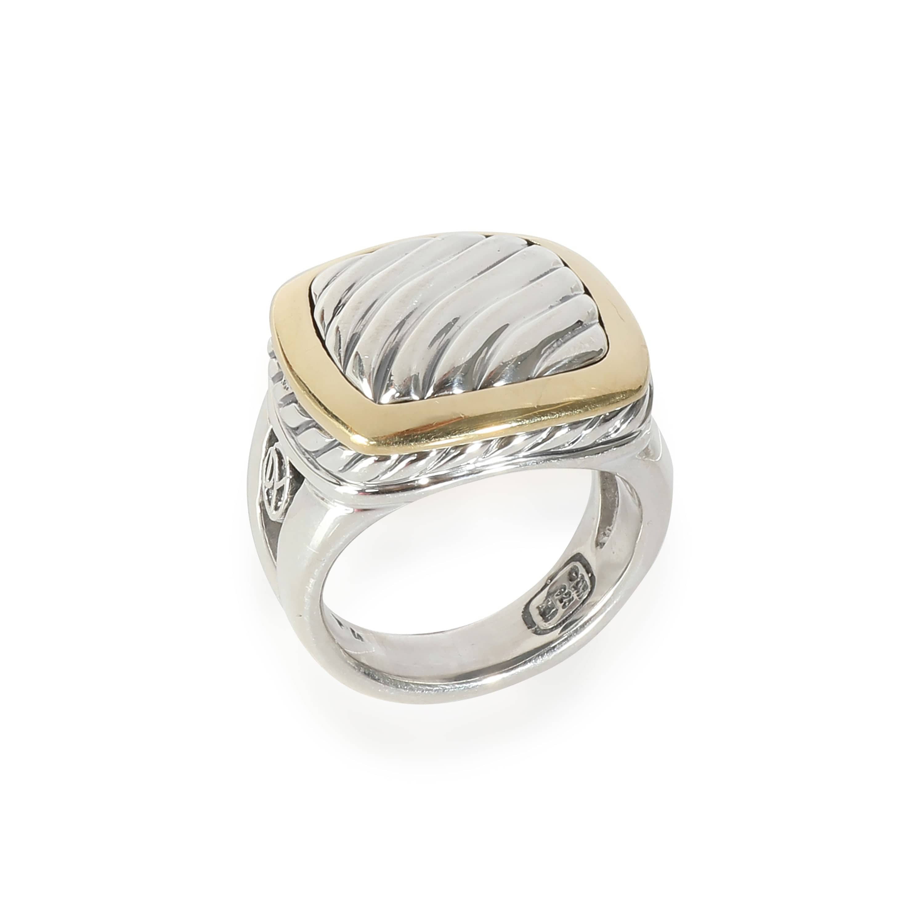 David Yurman Sculpted Cable Ring in 18k Yellow Gold/Sterling Silver