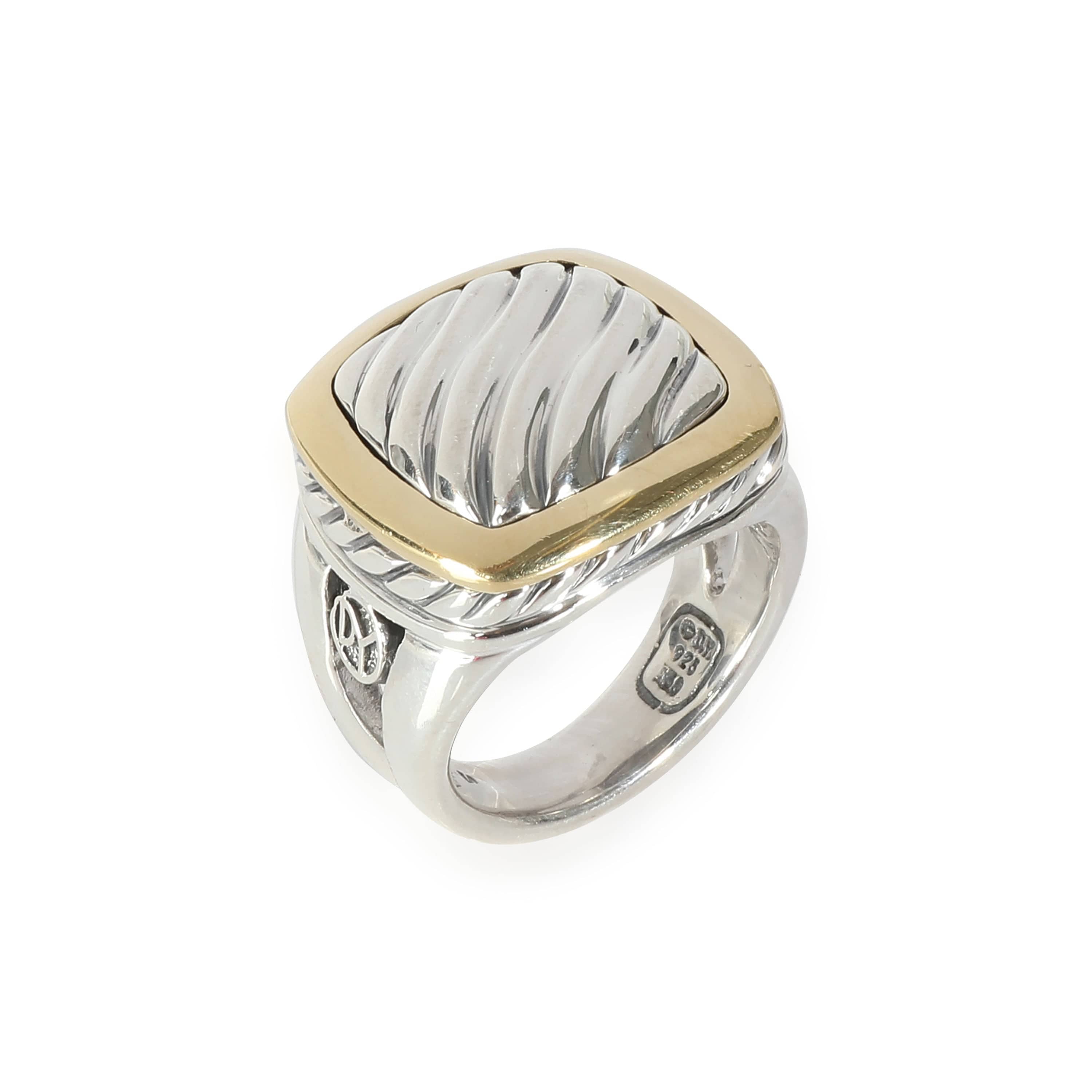 David Yurman Sculpted Cable Ring in 18k Yellow Gold/Sterling Silver