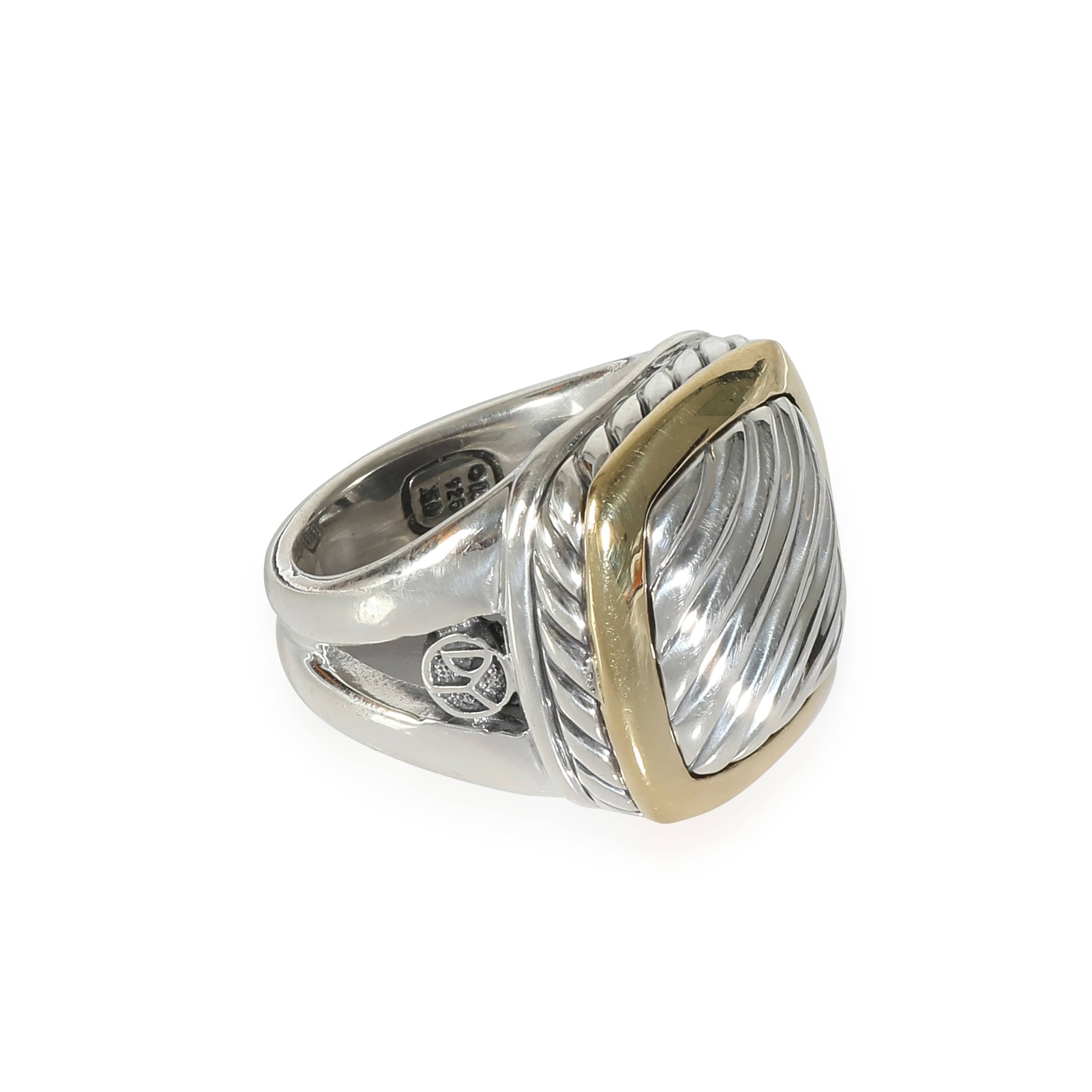 David Yurman Sculpted Cable Ring in 18k Yellow Gold/Sterling Silver