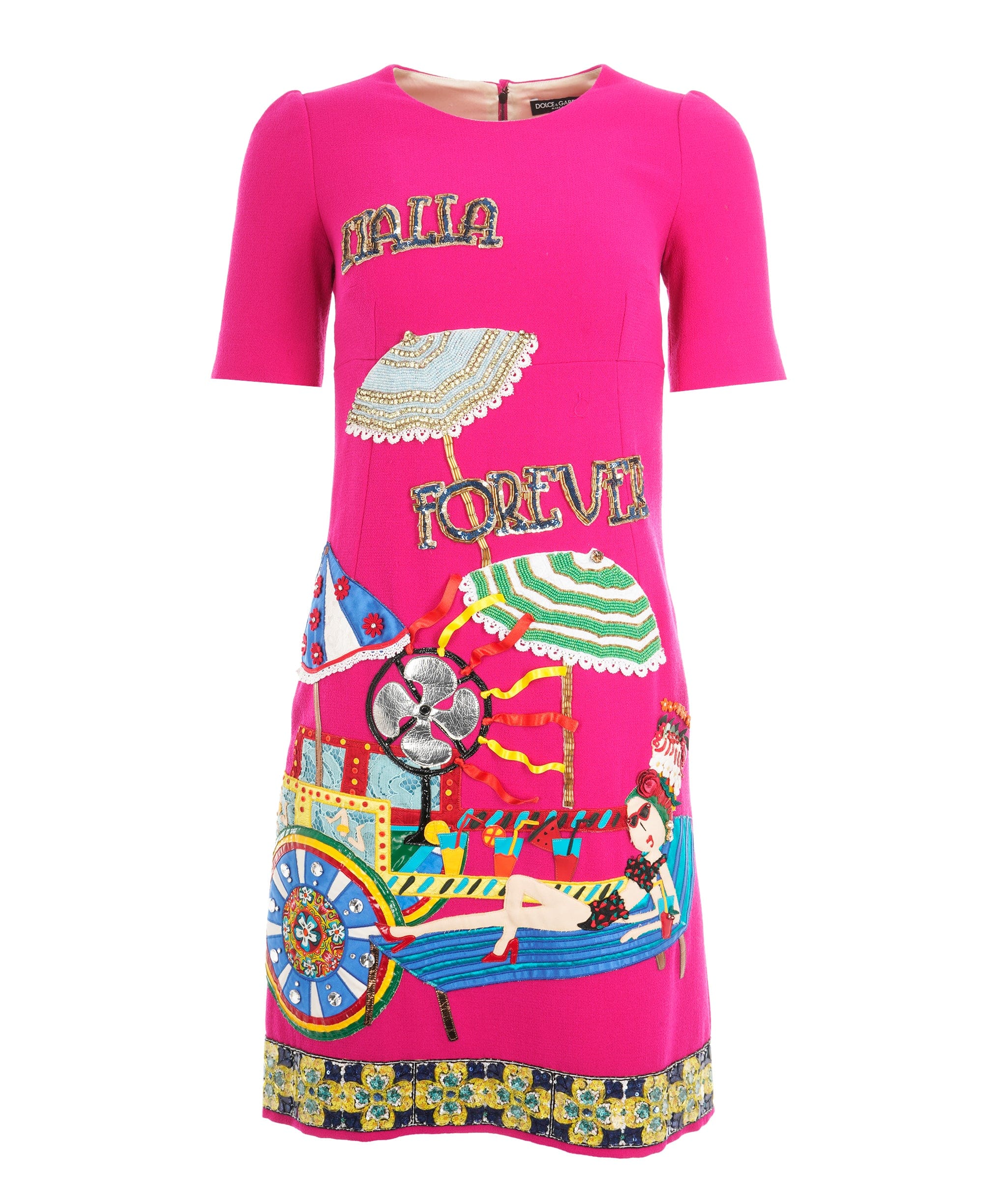 Dolce & Gabbana Dolce and Gabbana pink sequin graphic dress AVC2121