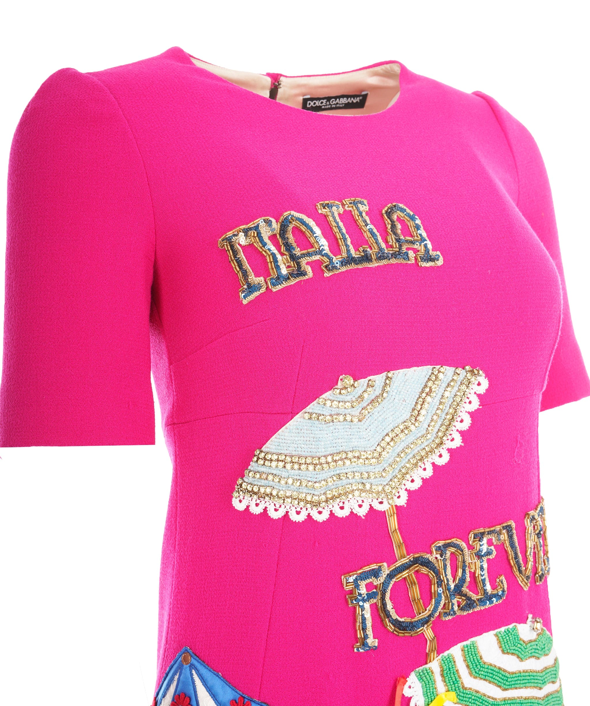 Dolce & Gabbana Dolce and Gabbana pink sequin graphic dress AVC2121