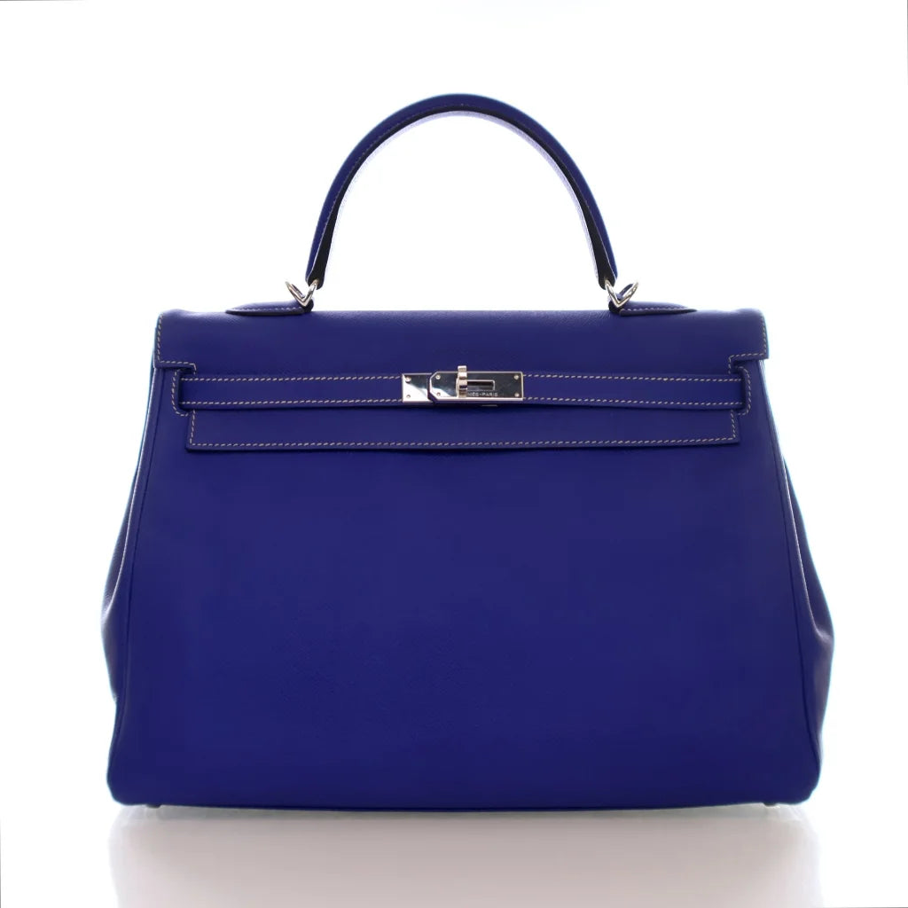 Hermes Bleu Electrique Epsom Candy Kelly 35 UT1BNC