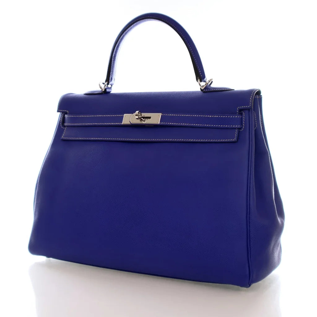 Hermes Bleu Electrique Epsom Candy Kelly 35 UT1BNC