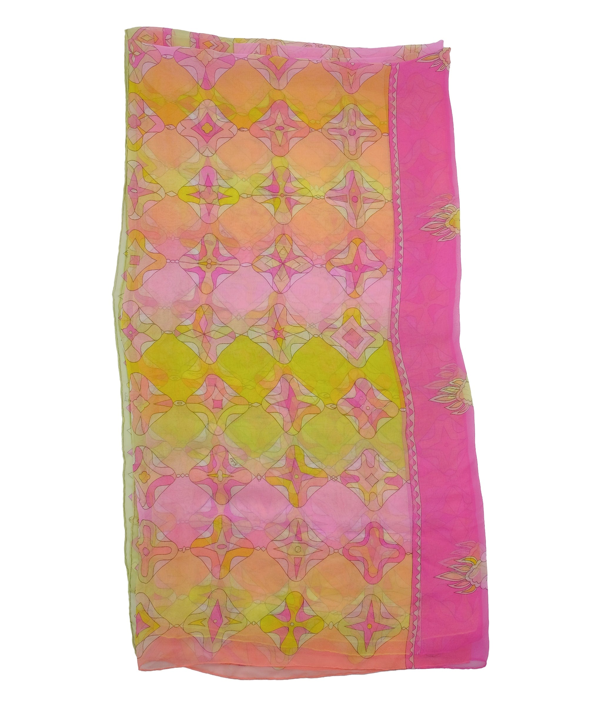 Emilio Pucci Emilio Pucci Silk Scarf Pink/Yellow RJC2730