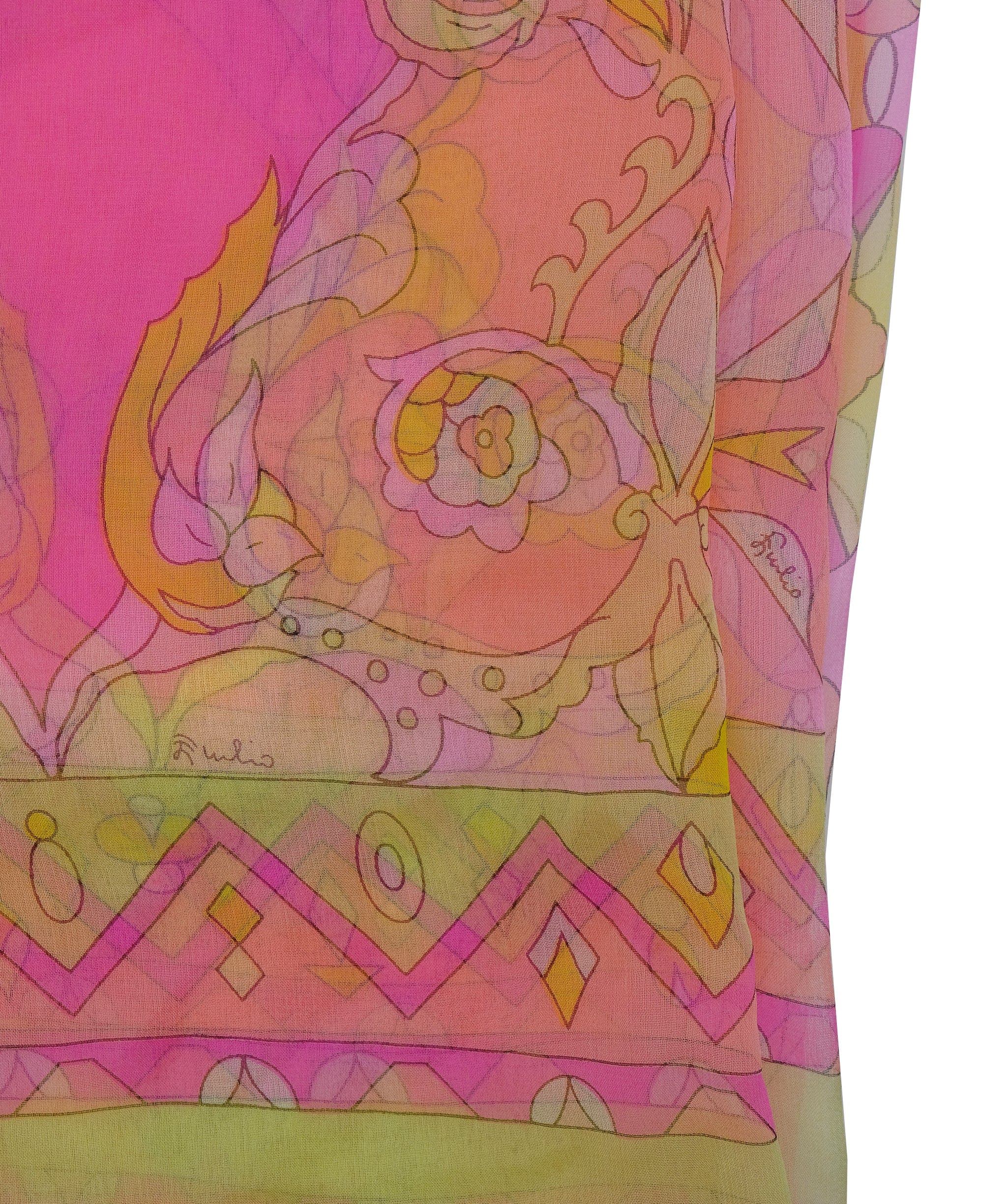 Emilio Pucci Emilio Pucci Silk Scarf Pink/Yellow RJC2730