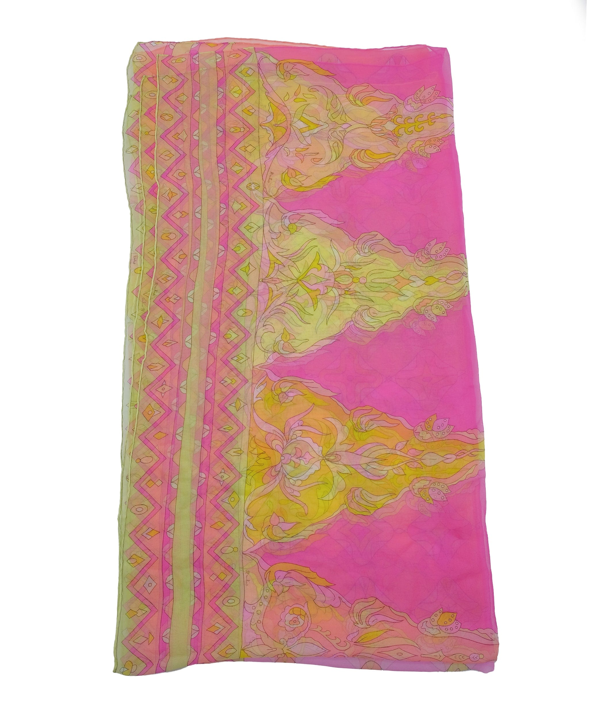 Emilio Pucci Emilio Pucci Silk Scarf Pink/Yellow RJC2730