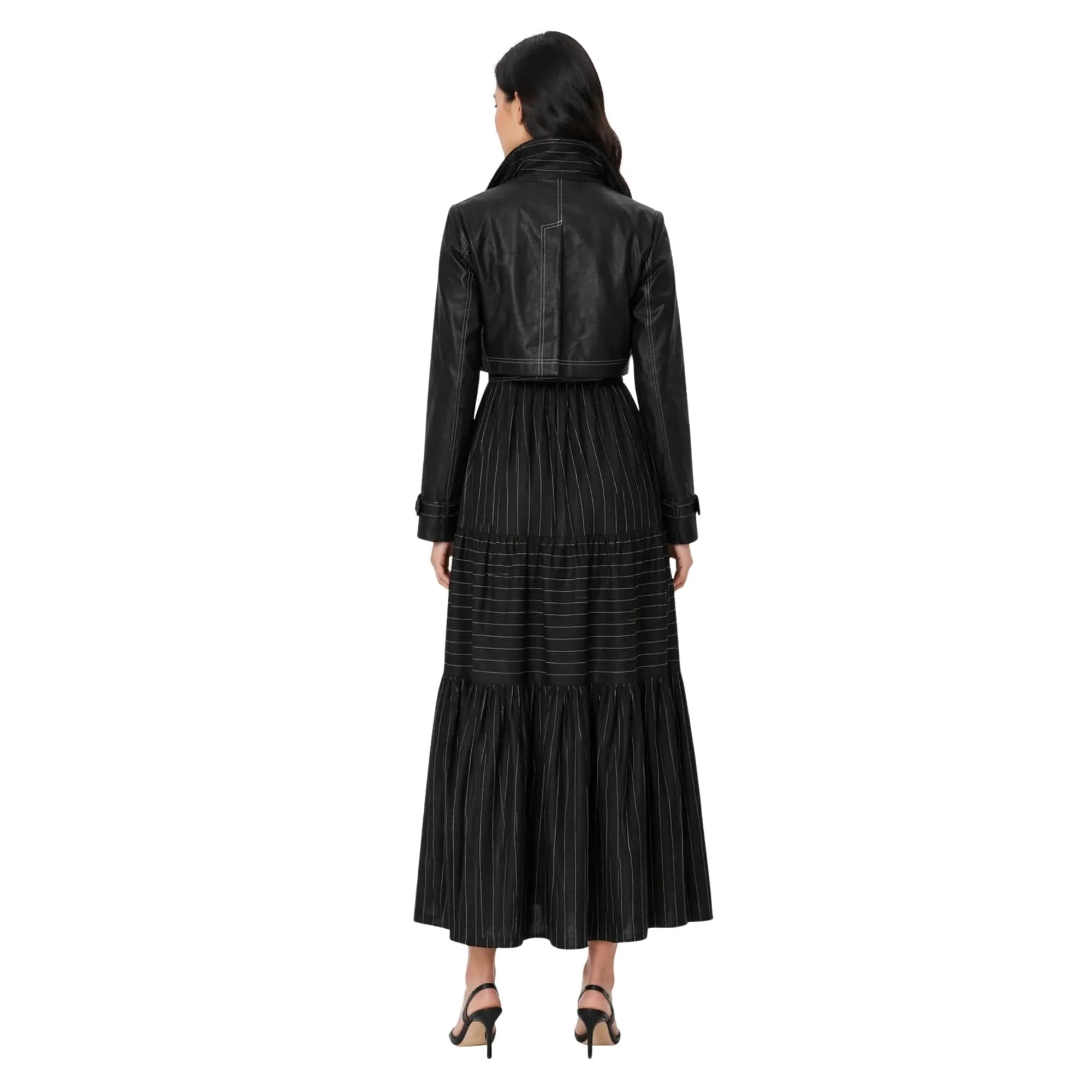 ESSENTIALS5IVE PINSTRIPE TRENCH DRESS (فستان) “SEOUL”