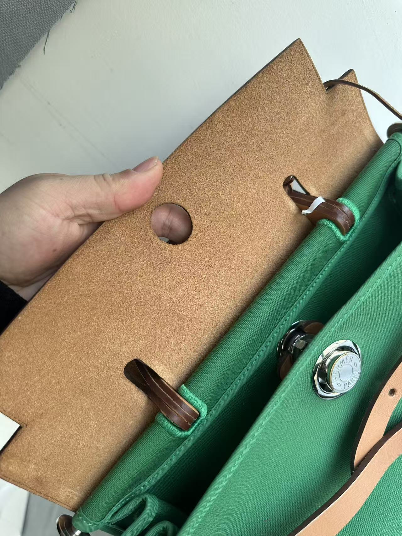Hermes green herbag31 good condition stamp X