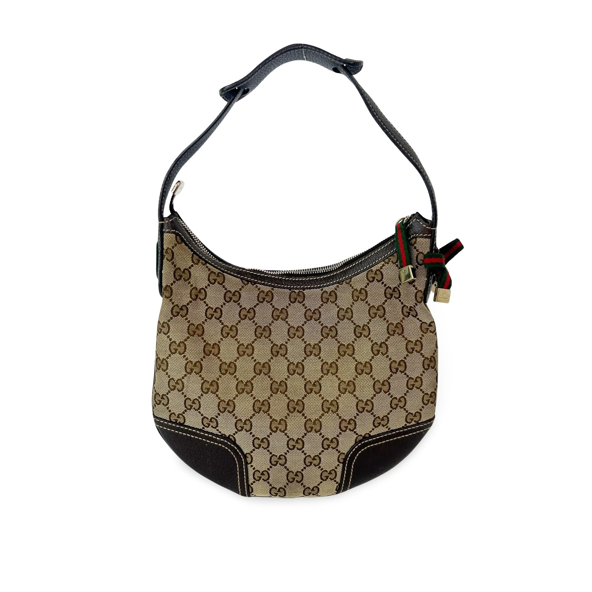 Gucci GG Canvas Web Ribbon Hobo Bag Brown gp6q3kw7di