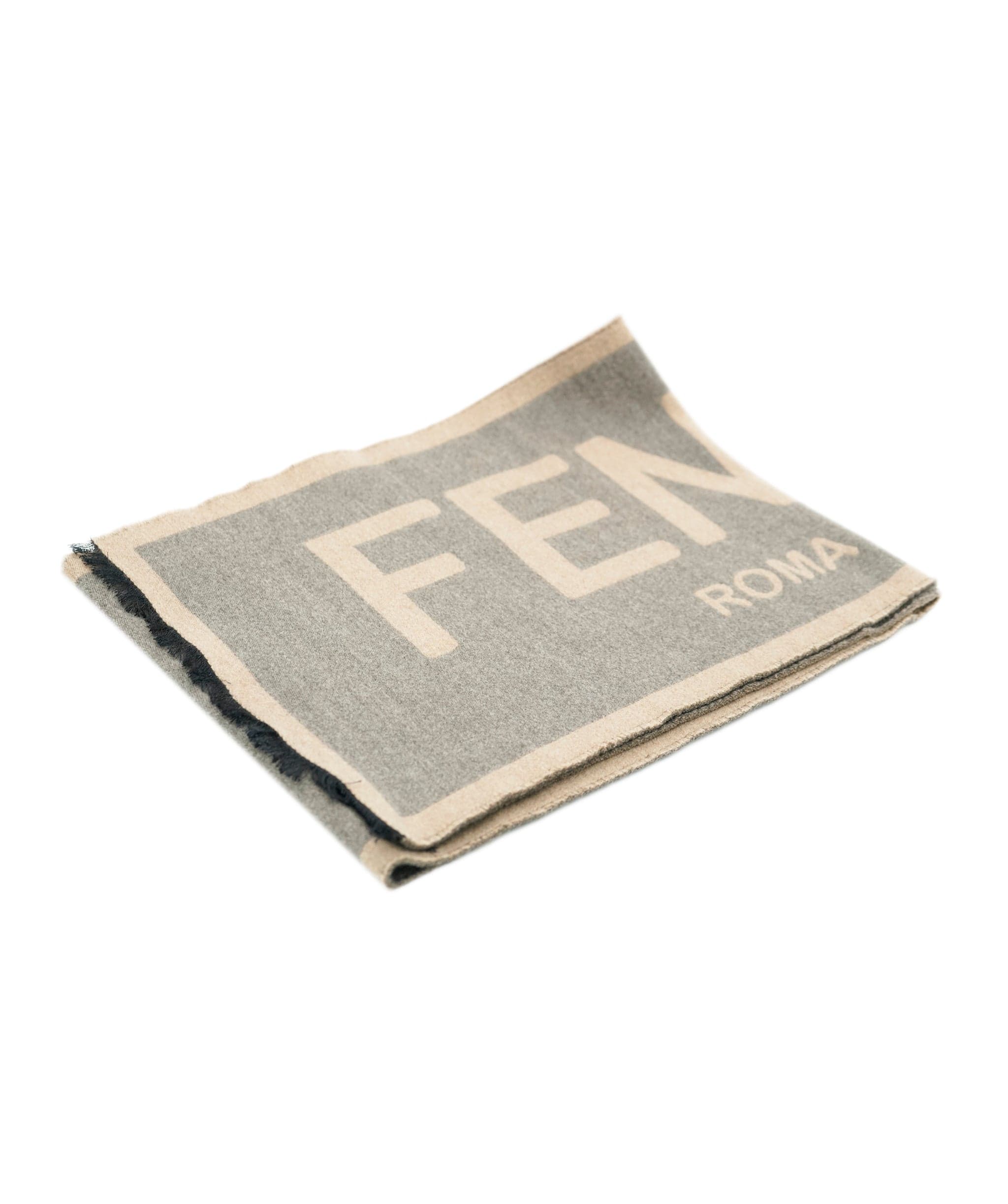 Fendi Fendi Brown and Grey Wool Scarf ALL0799