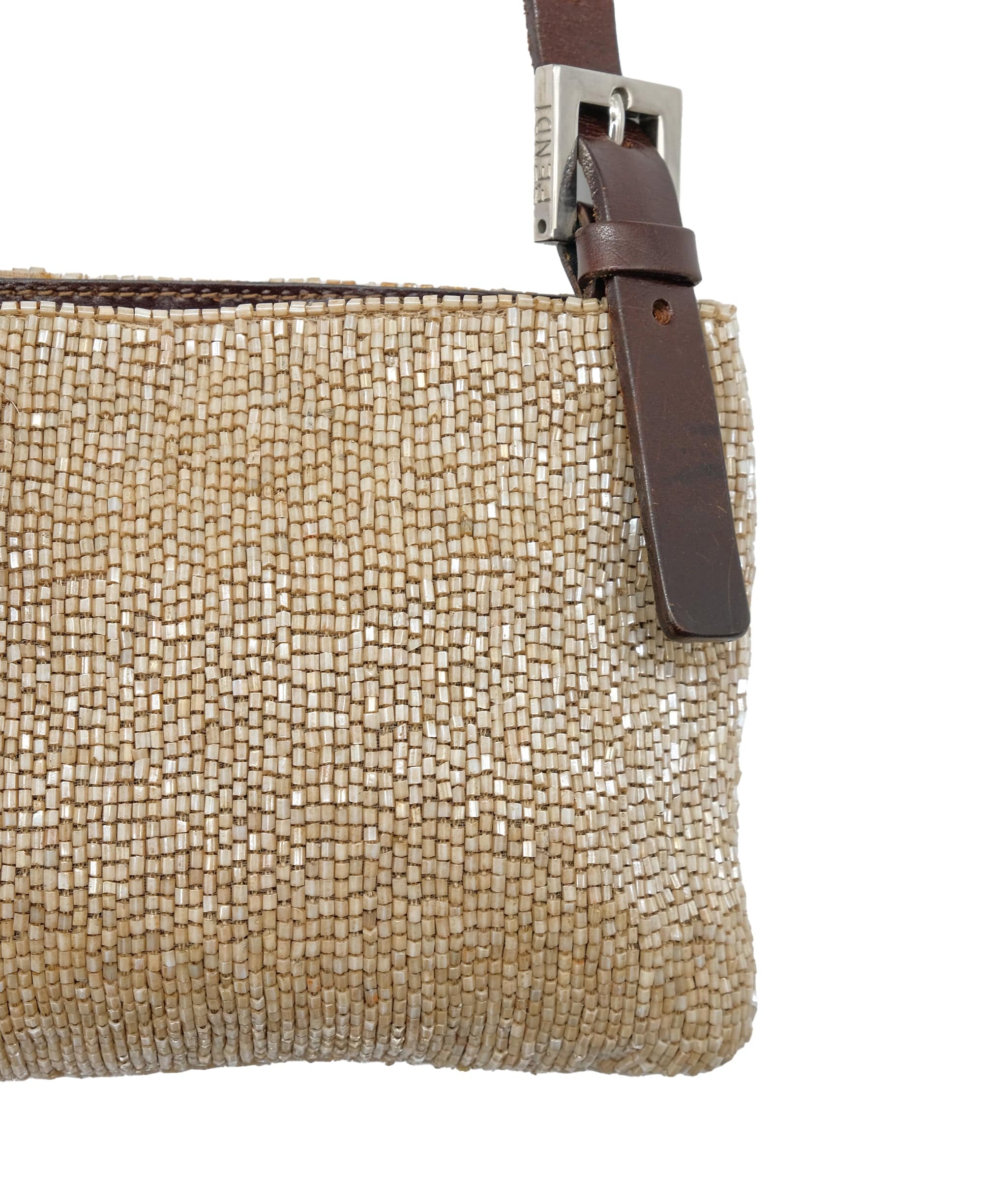 Fendi Fendi Beaded Bag Crossbody Beige  DXBS0229