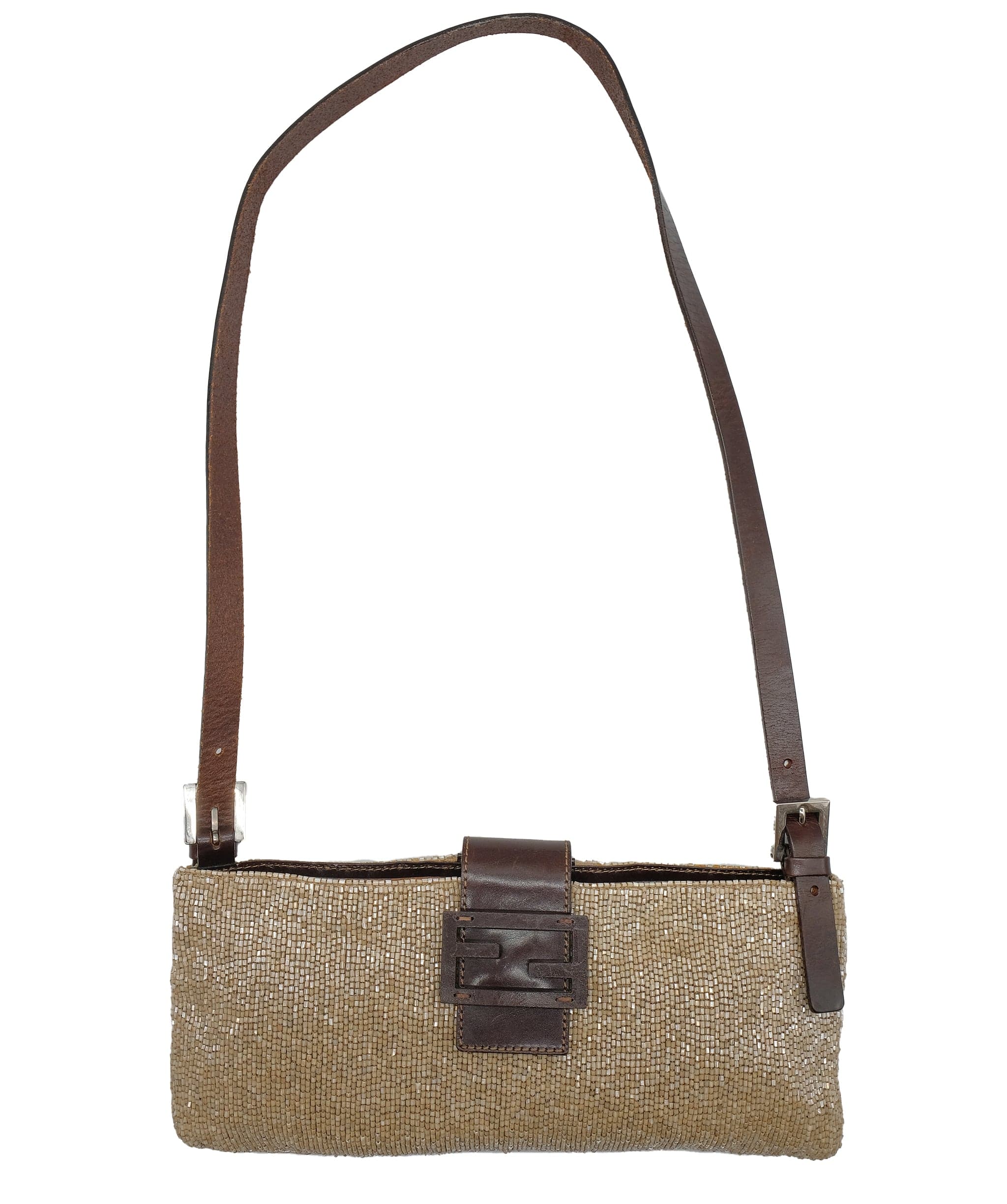 Fendi Fendi Beaded Bag Crossbody Beige  DXBS0229