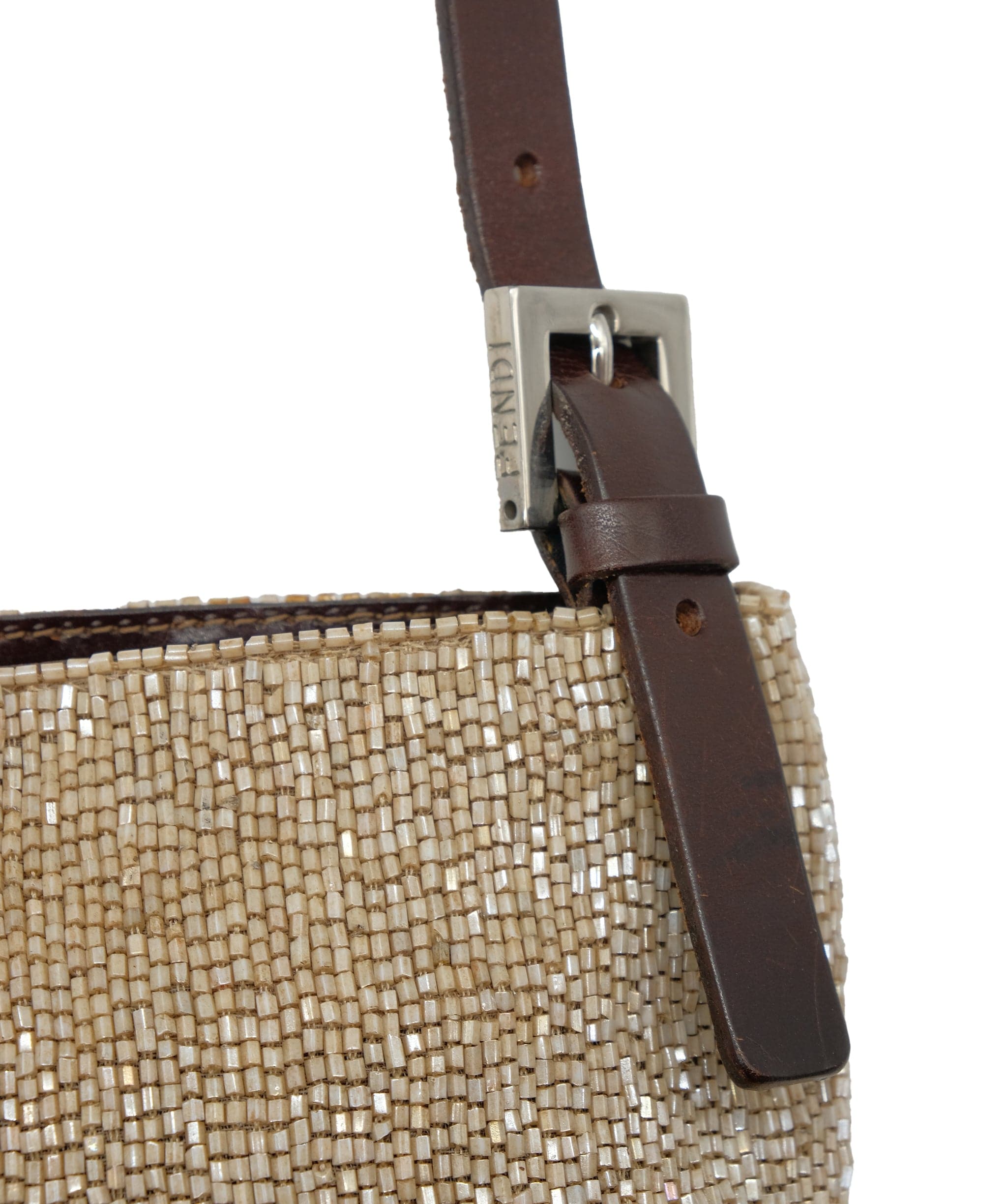 Fendi Fendi Beaded Bag Crossbody Beige  DXBS0229