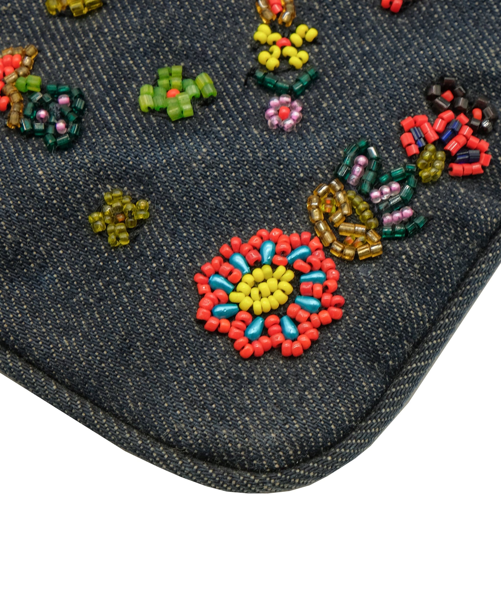 Fendi Fendi Beaded Bag Flowe Denim Crossbody  DXBS0230