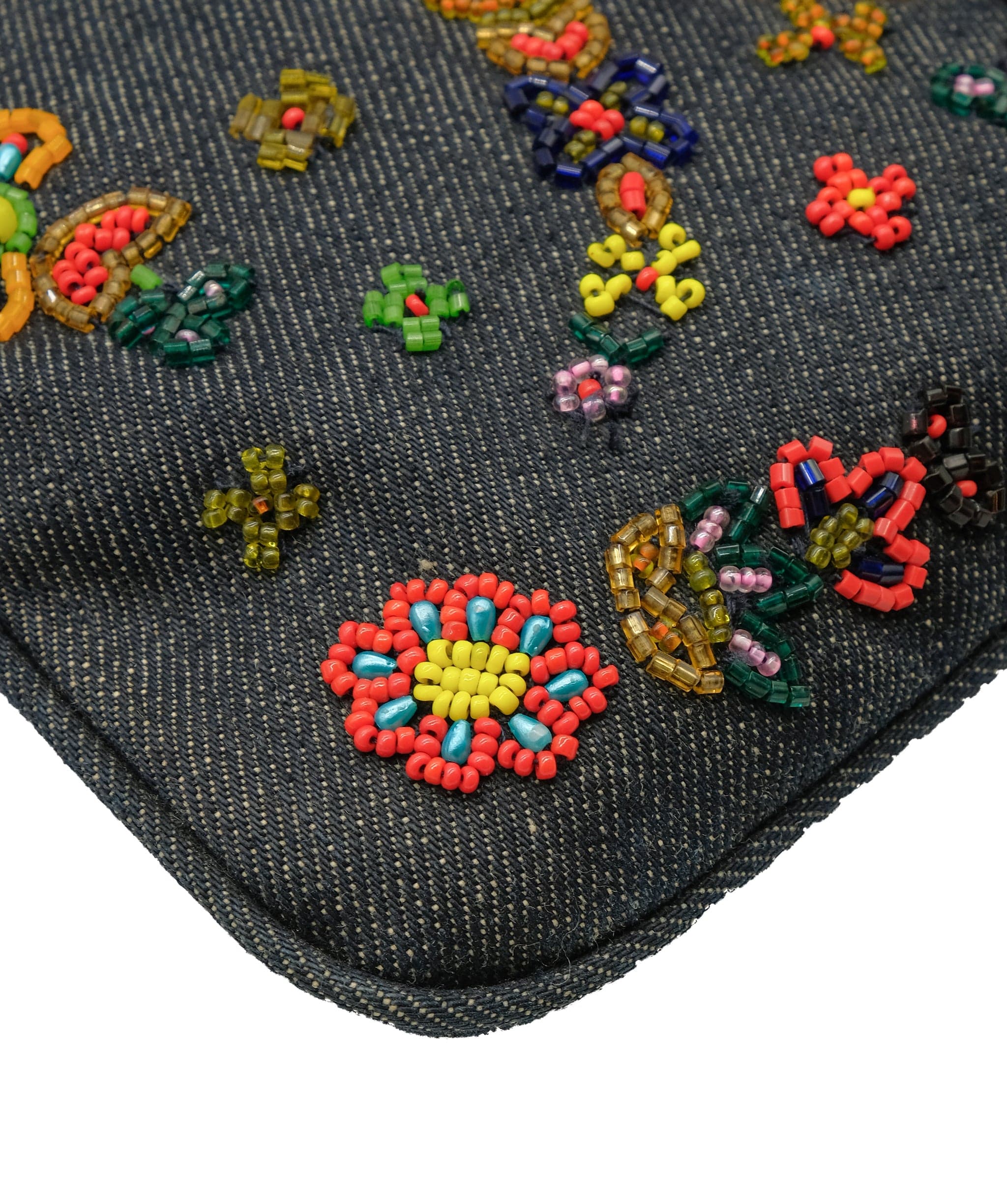 Fendi Fendi Beaded Bag Flowe Denim Crossbody  DXBS0230