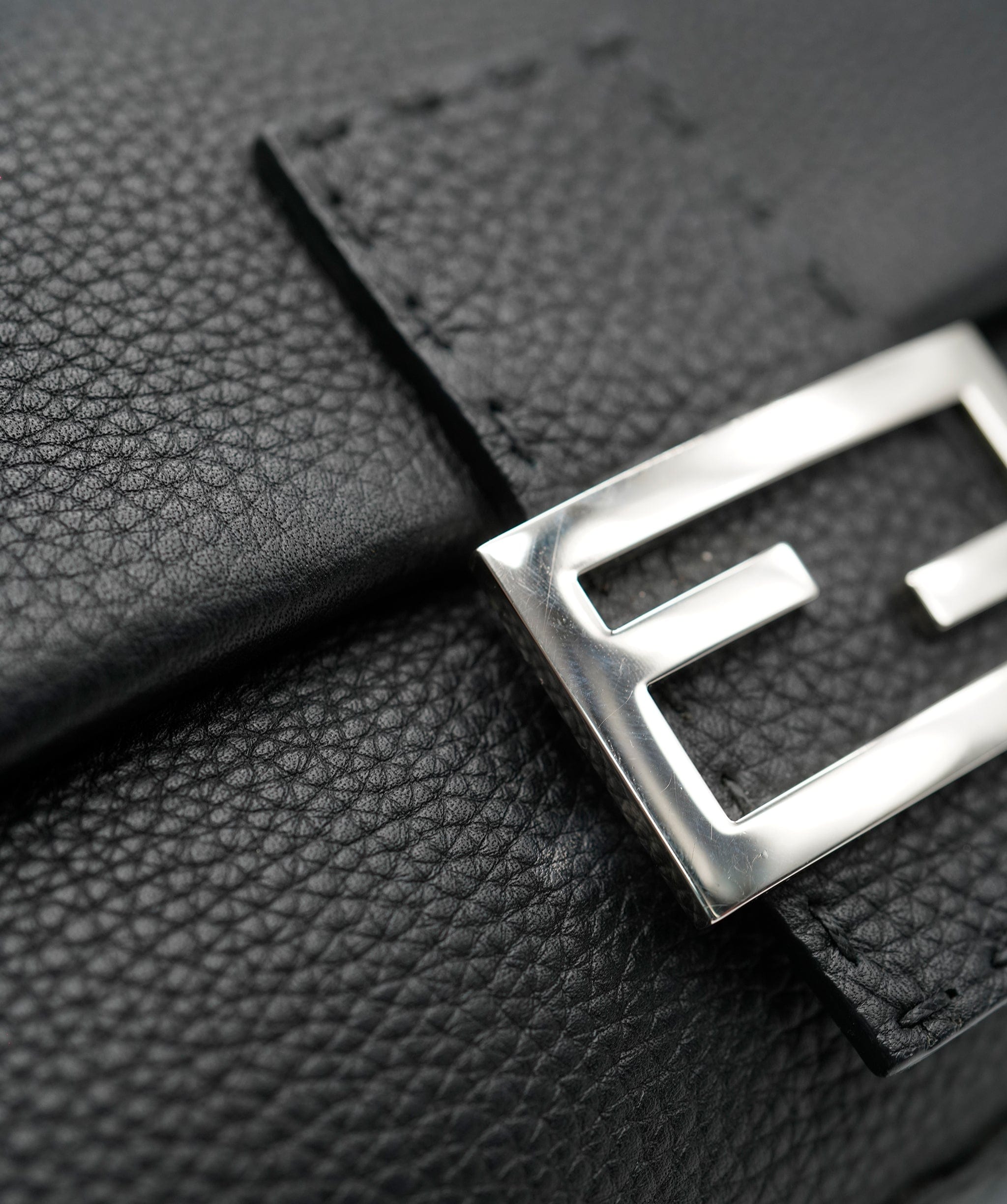 Fendi Fendi Black Calfskin Selleria Baguette ABC0833