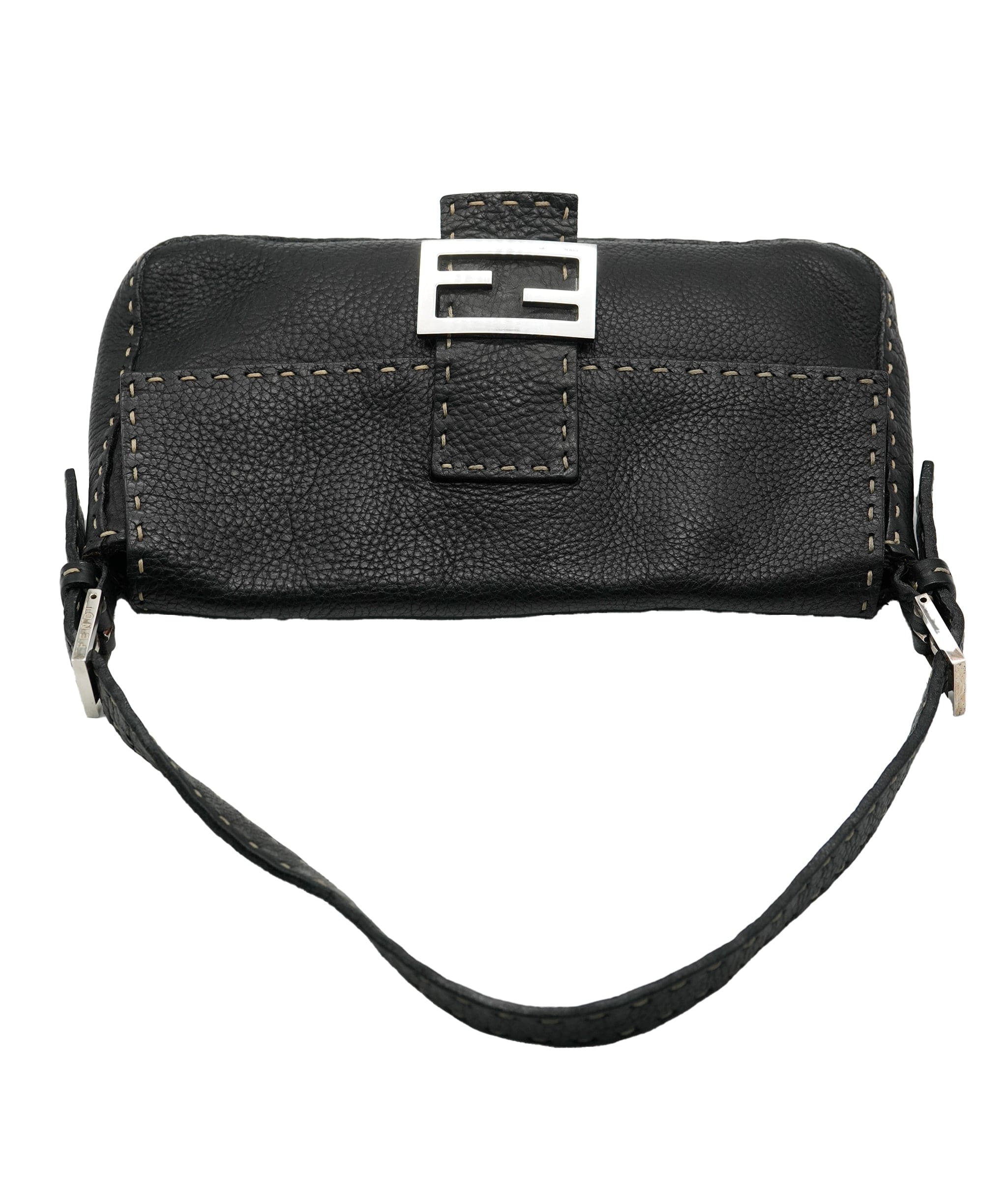 Fendi Fendi Black Calfskin Selleria Baguette ABC0834